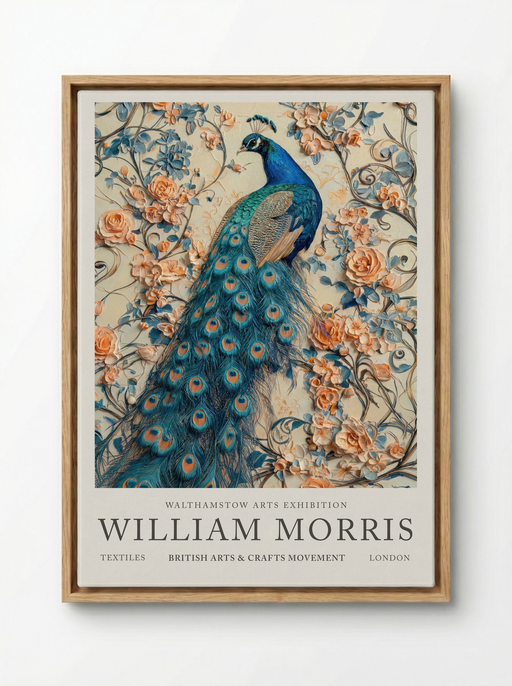 Peacock Splendor - William Morris - Framed Canvas Wood