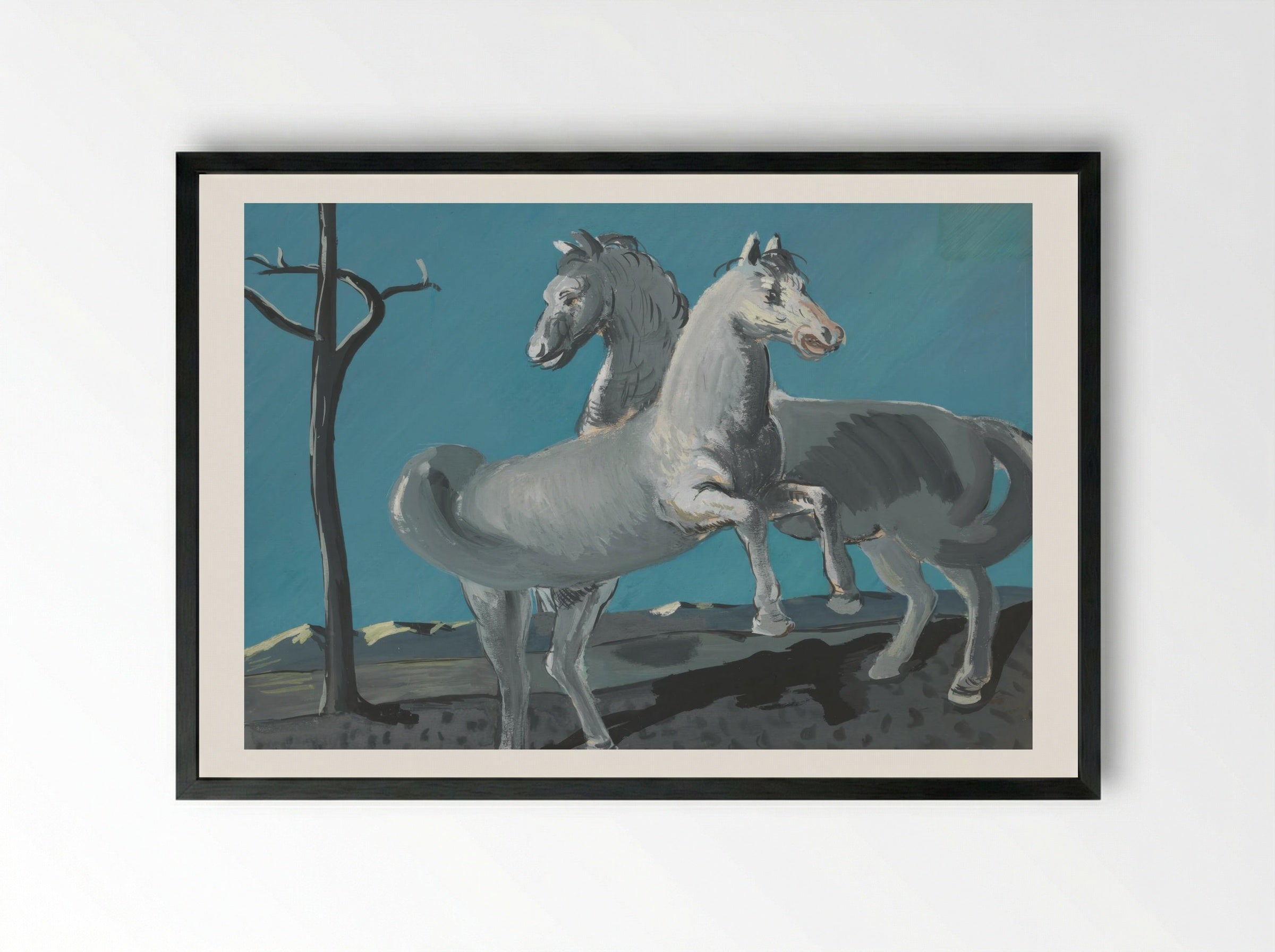 Study of Horses - Cyprián Majerník - Framed Print Black
