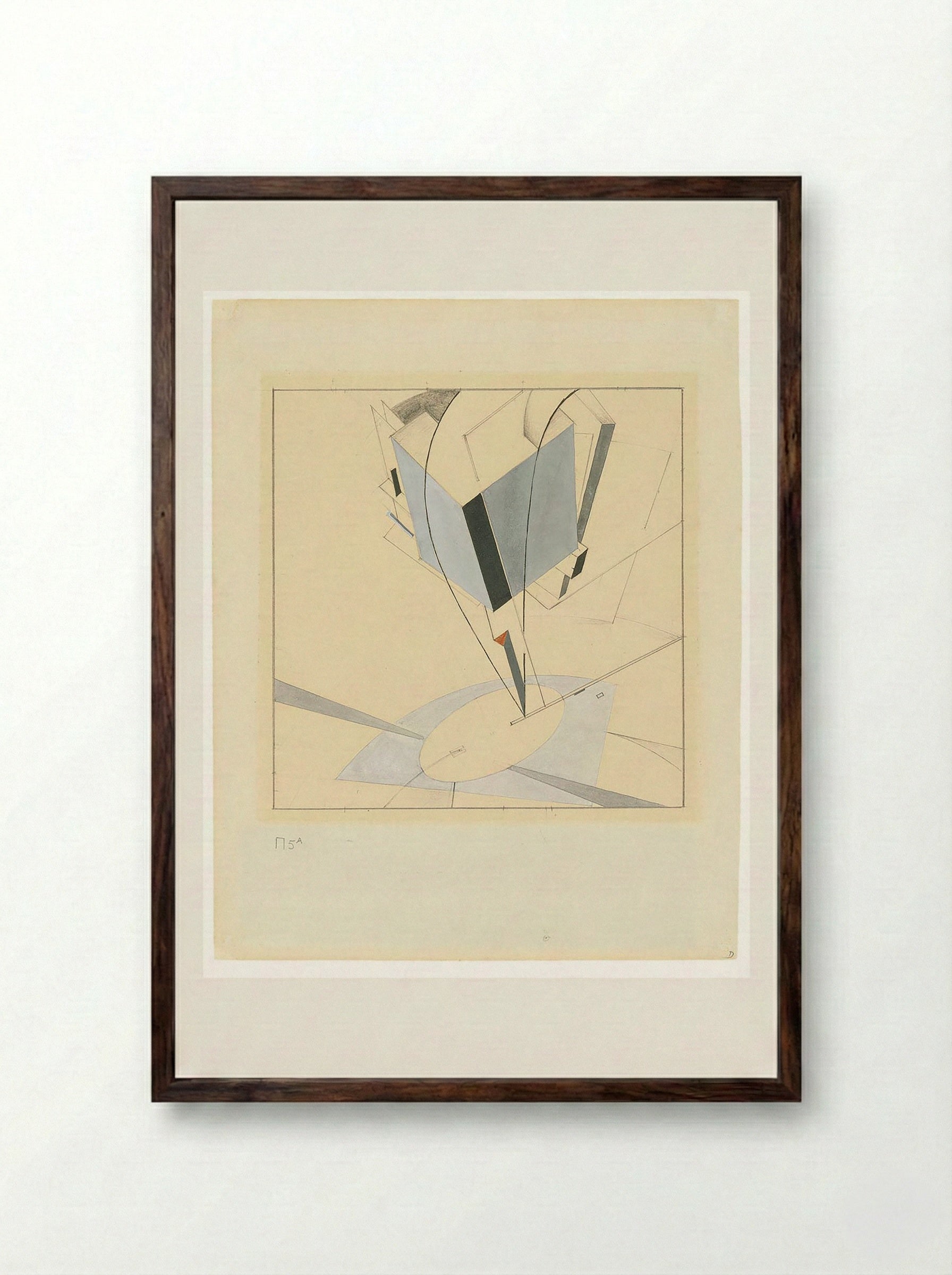 Proun 5A - El Lissitzky - Framed Print Dark Wood
