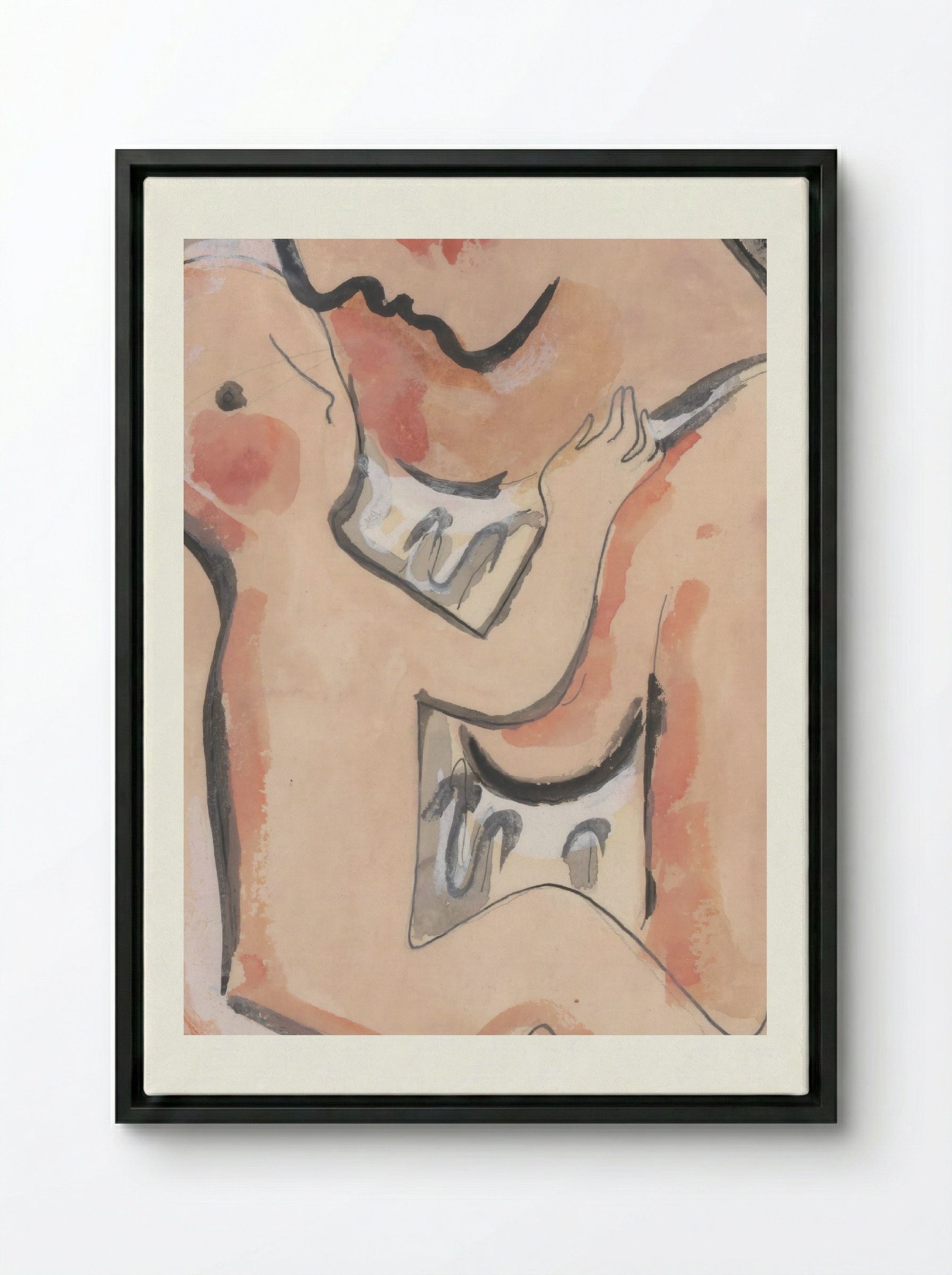 Mother with Child - Mikuláš Galanda - Framed Canvas Black