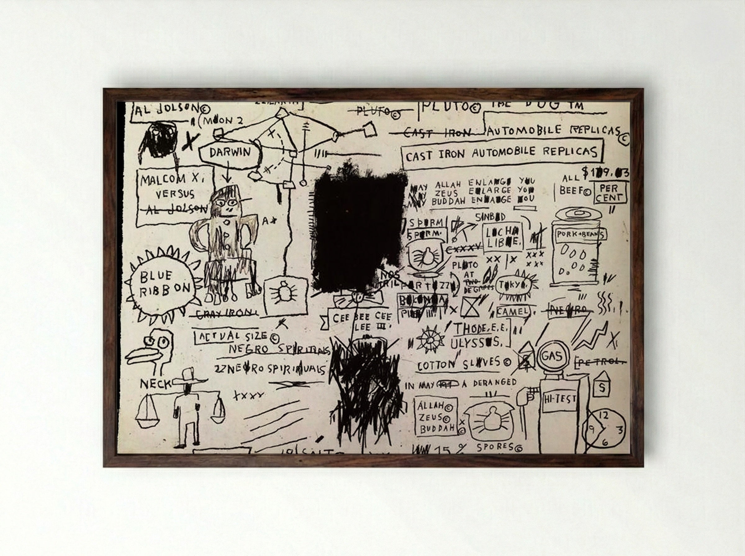 Replicas - Jean-Michel Basquiat - Framed Print Dark Wood