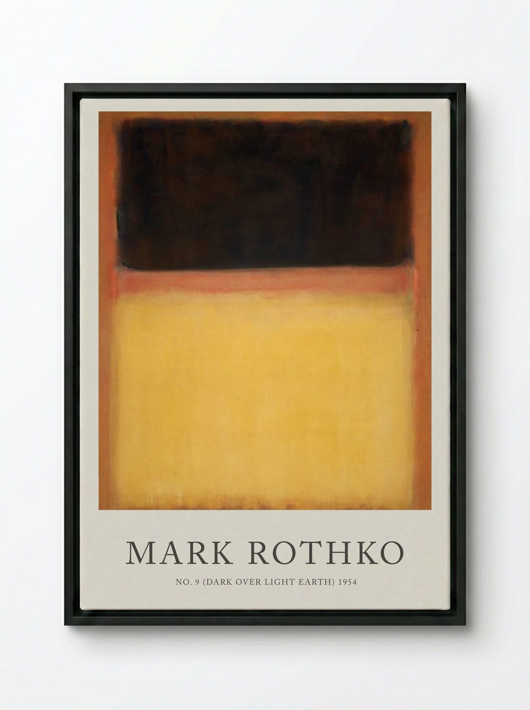 No. 9 (Dark Over Light Earth) - Mark Rothko - Framed Canvas Black
