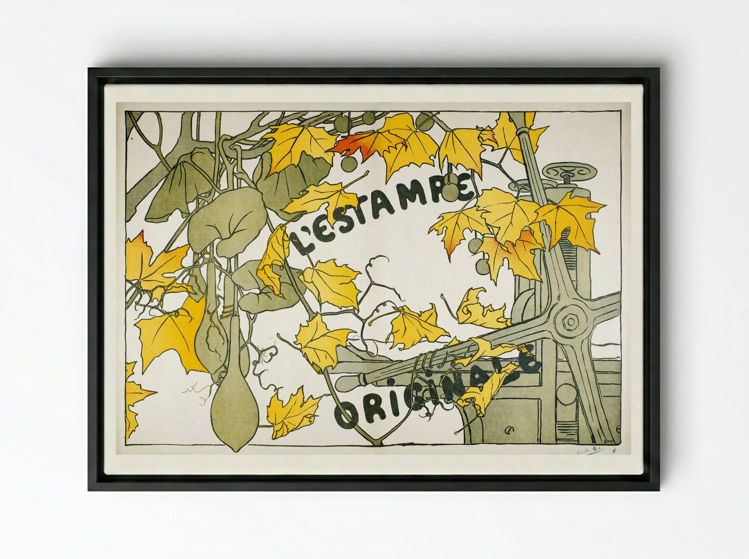 Cover for the Second Year of L'Estampe Originale - Camille Martin - Framed Canvas Black