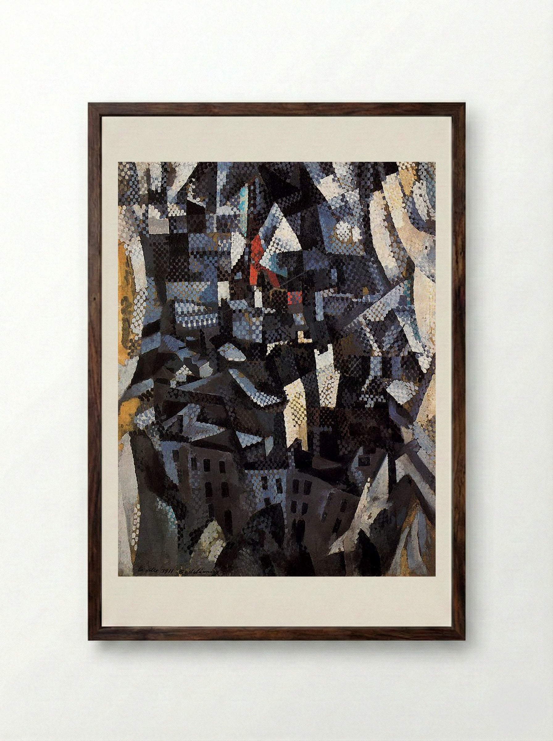 Ciudades. City - Robert Delaunay - Framed Print Dark Wood