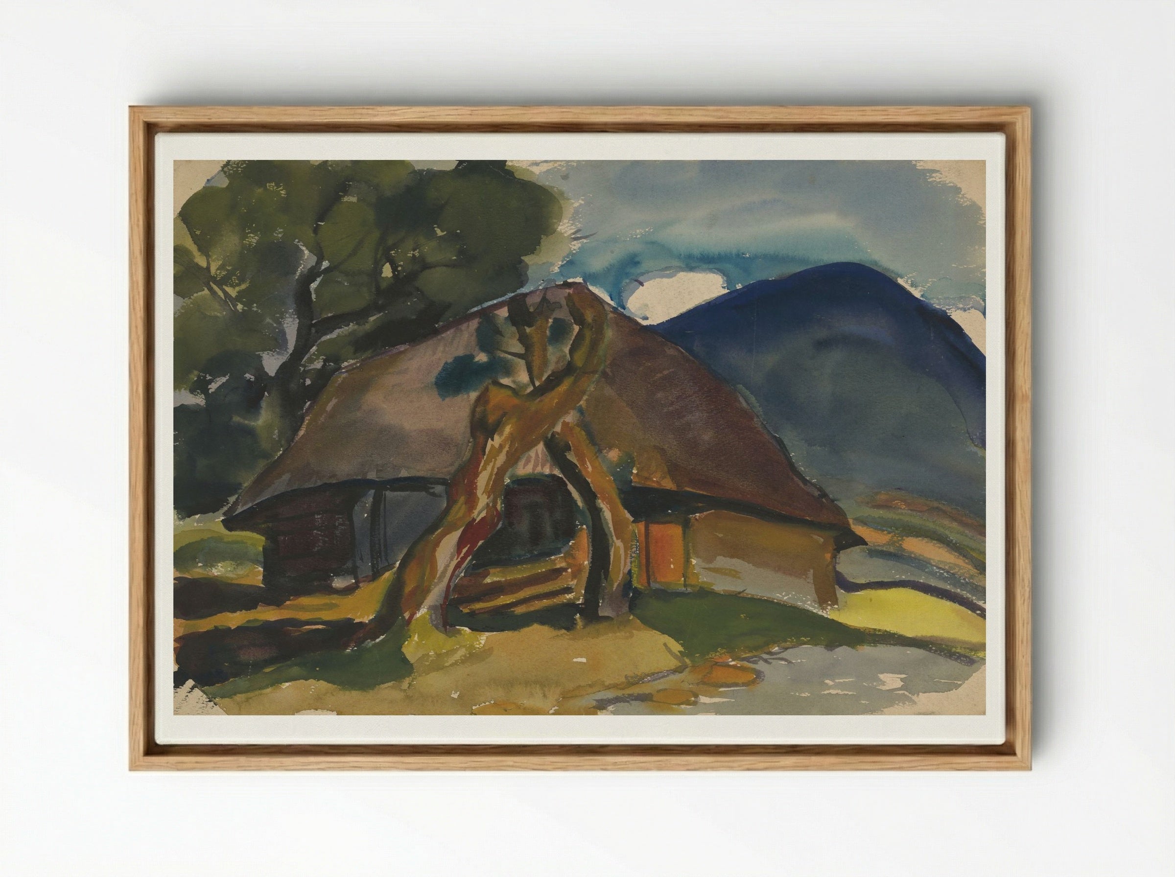Cottage Below the Mountains - Zolo Palugyay - Framed Canvas Wood