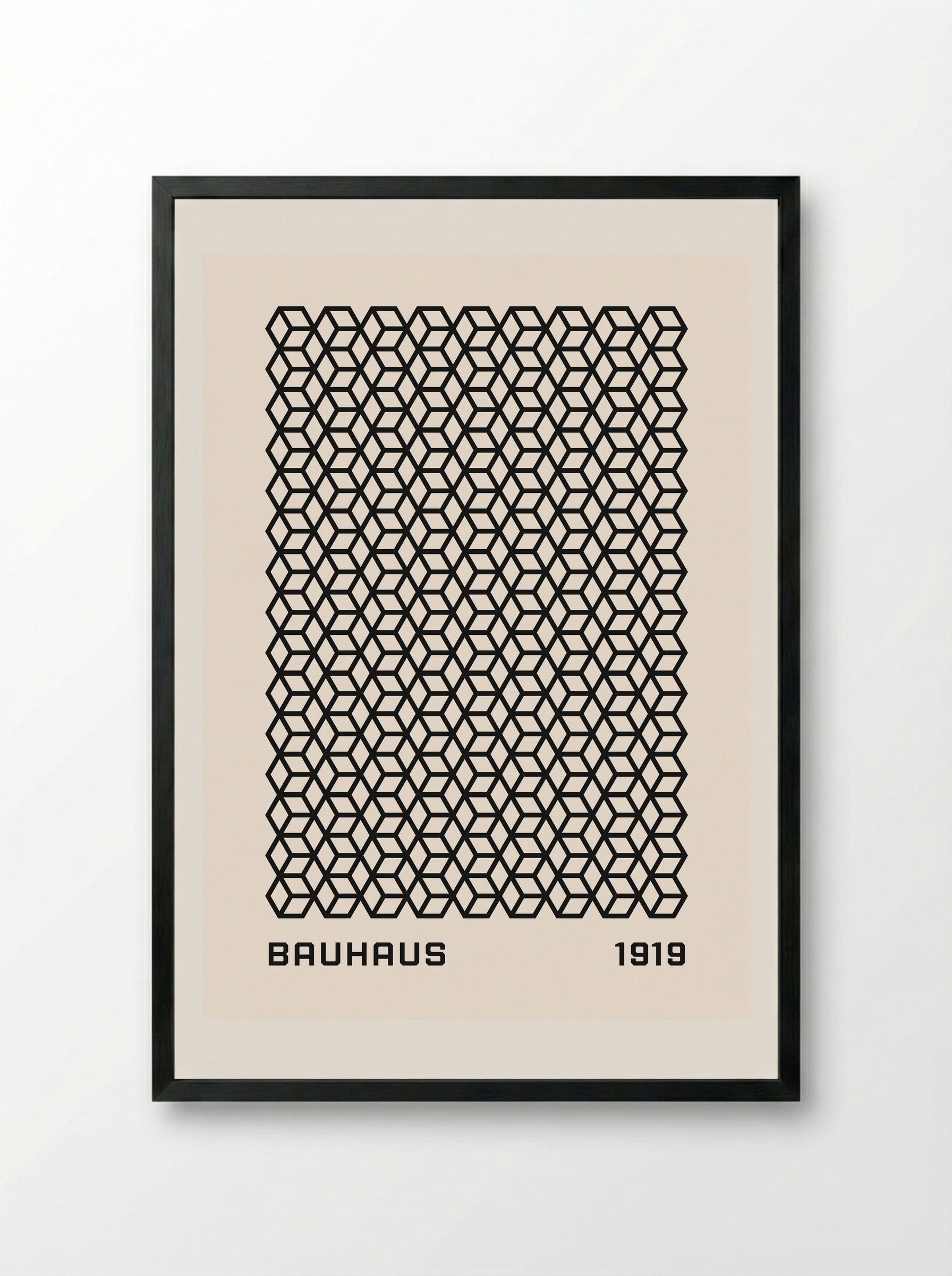 Bauhaus Isometric Grid 1919 - Framed Print Black