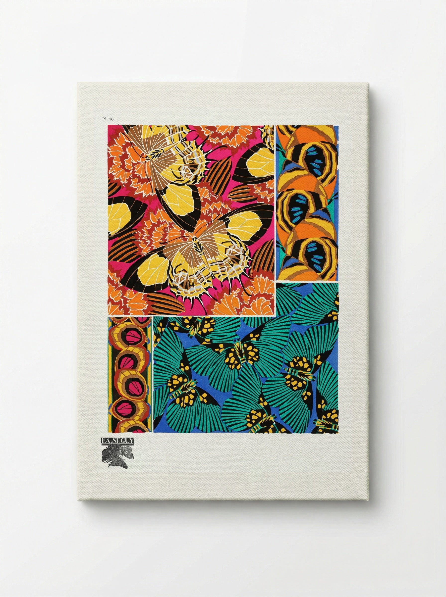 Papillons, Plate 18 (Butterfly Pattern) - Émile-Allain Séguy - Canvas