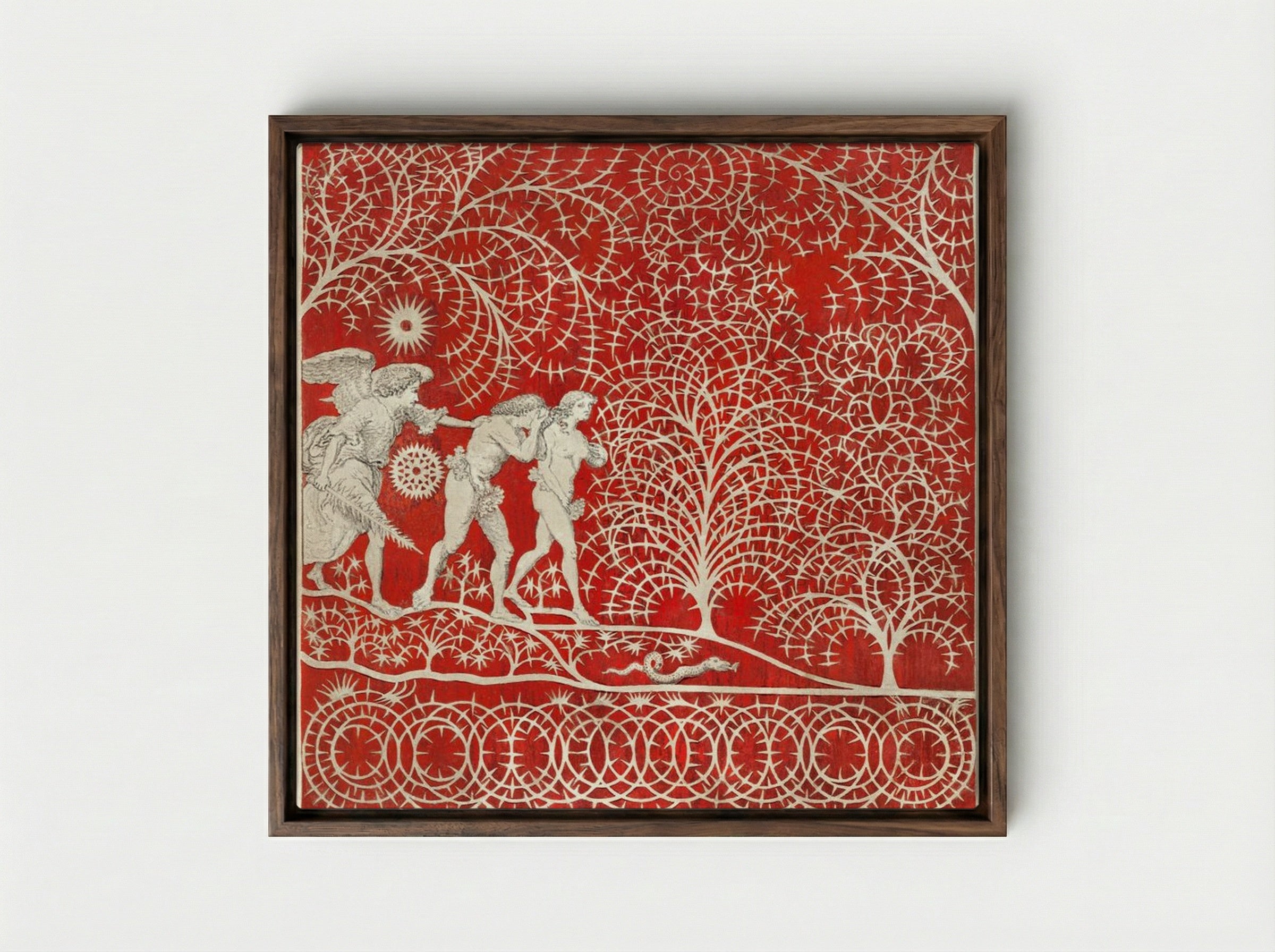The Expulsion from Eden - Fine Art Print - Framed Canvas Dark Wood