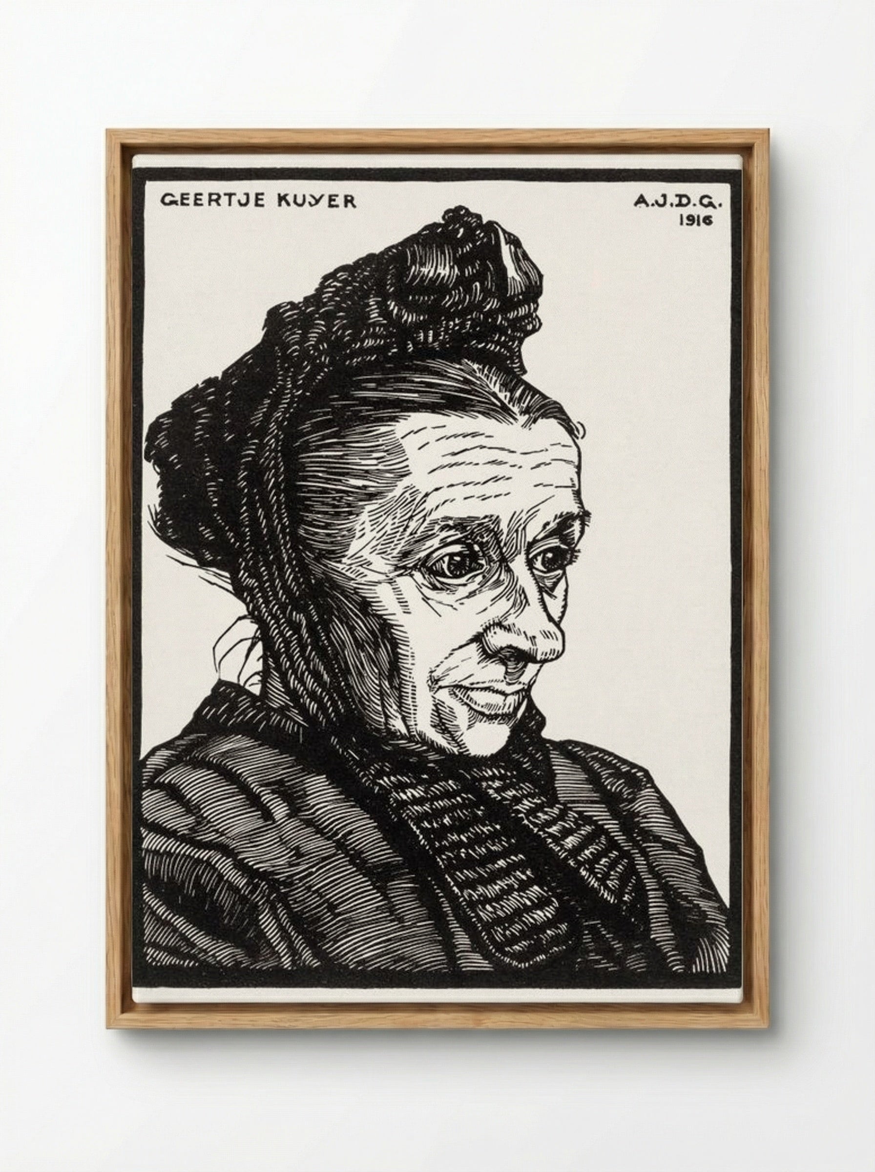 Portrait of Geertje Kuijer - Julie de Graag - Framed Canvas Wood