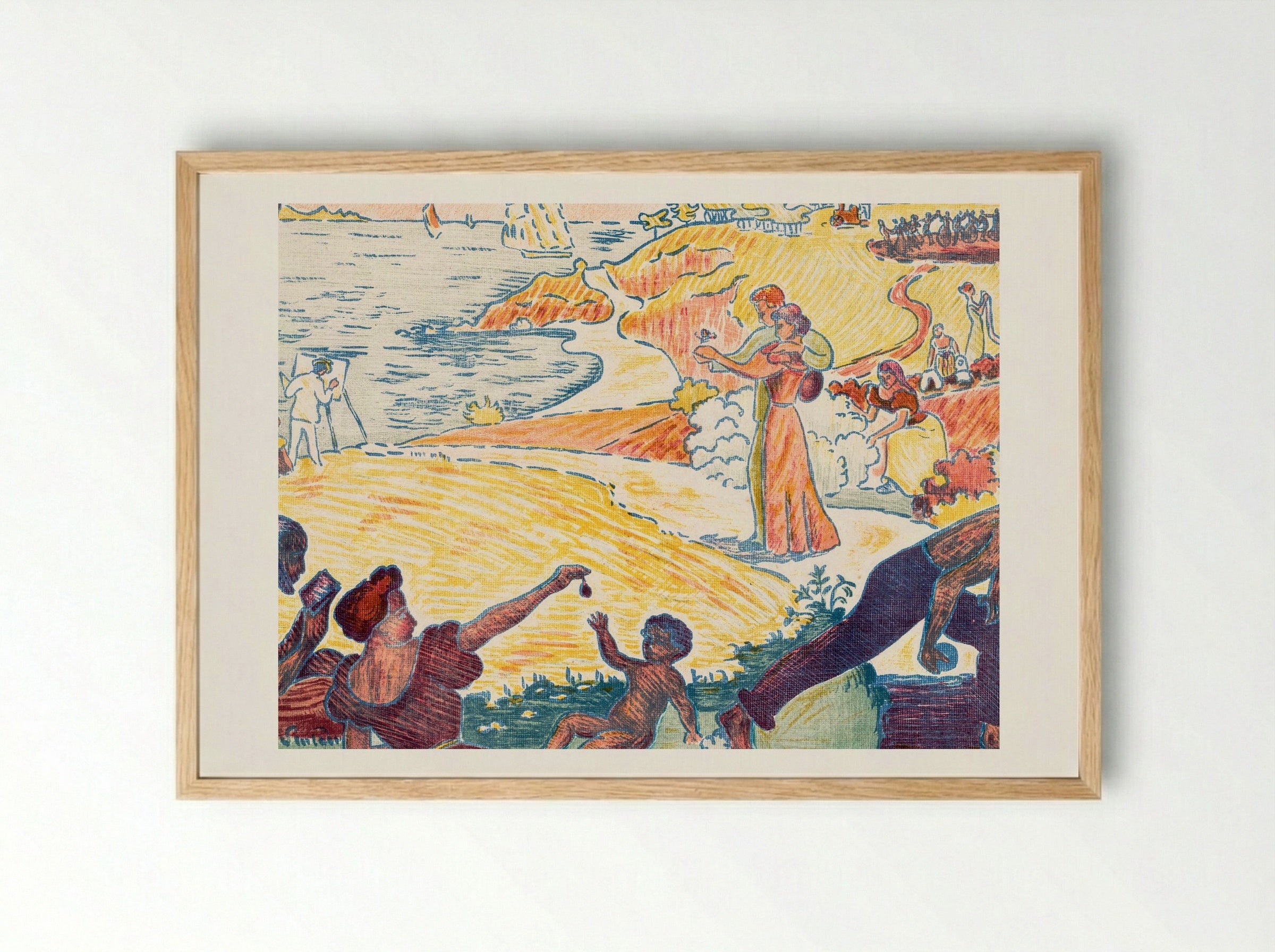 Harmonious Times - Paul Signac - Framed Print Wood
