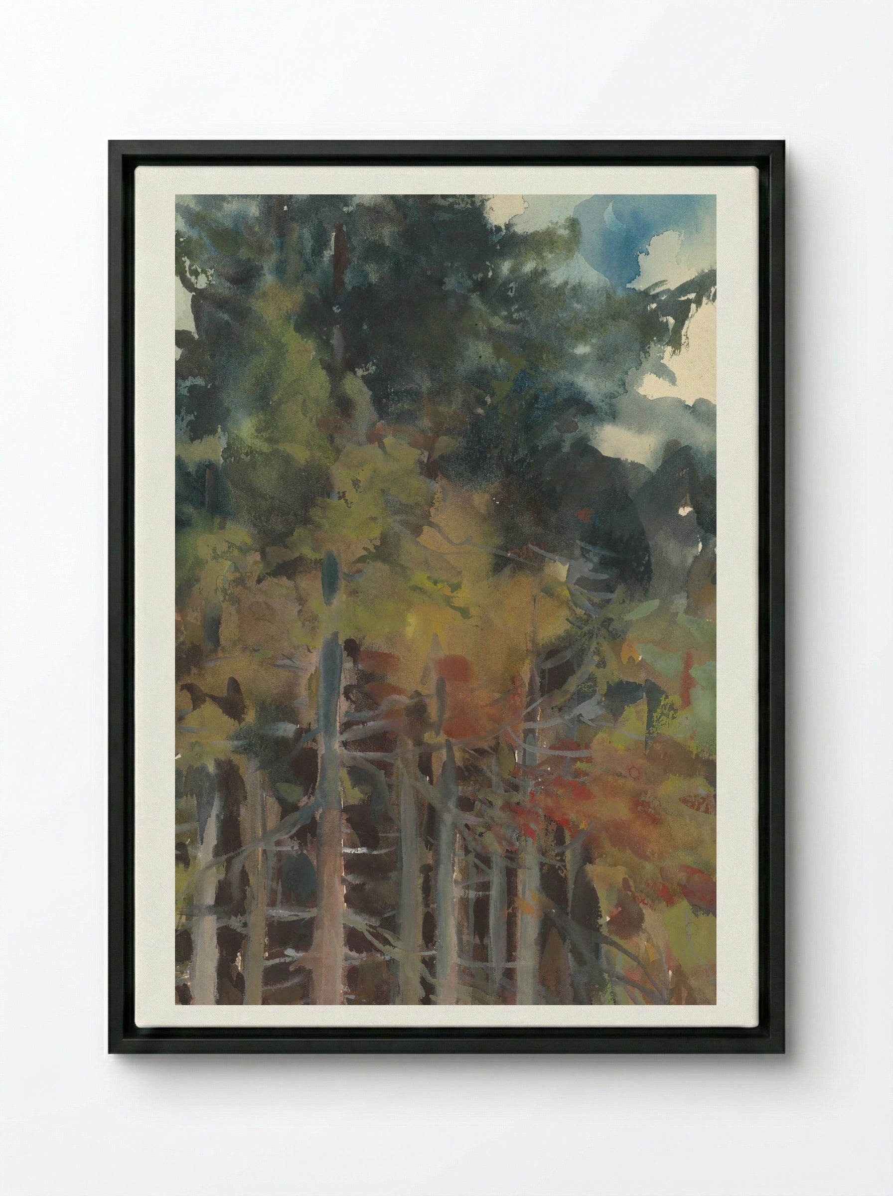 In the Forest in Autumn - Zolo Palugyay - Framed Canvas Black