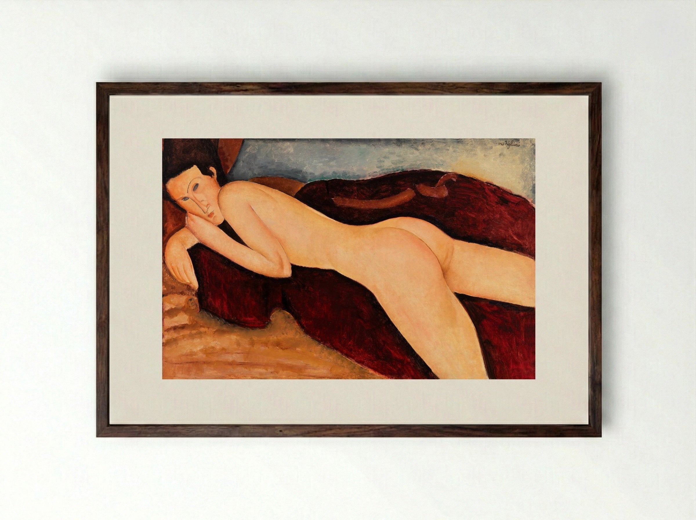 Reclining Nude from the Back - Amedeo Modigliani - Framed Print Dark Wood