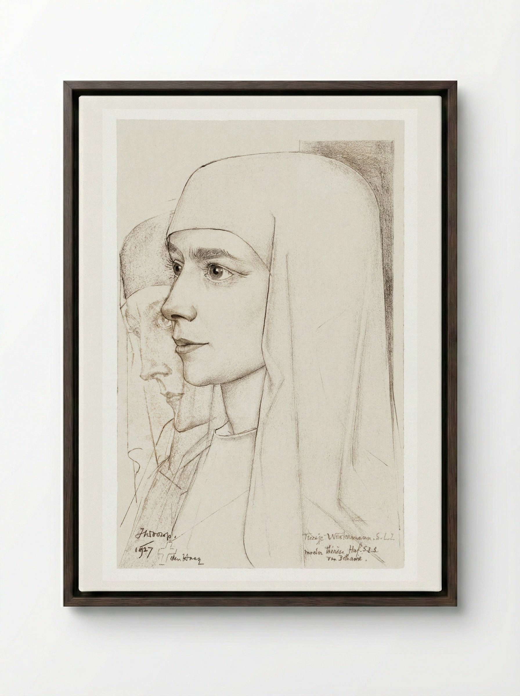 Portrait of Treesje Westermann - Jan Toorop - Framed Canvas Dark Wood