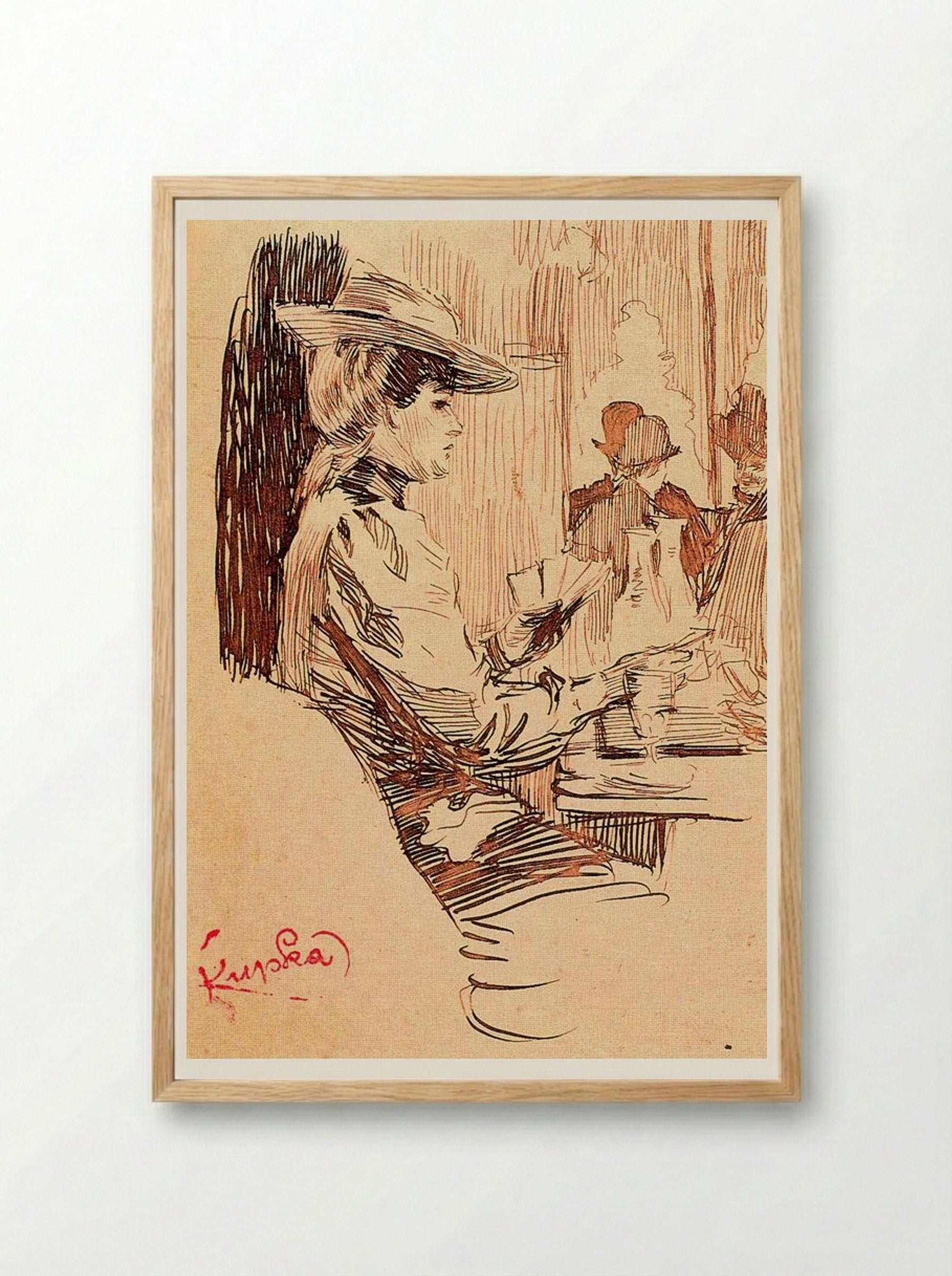 Women in the Tavern - František Kupka - Framed Print Wood