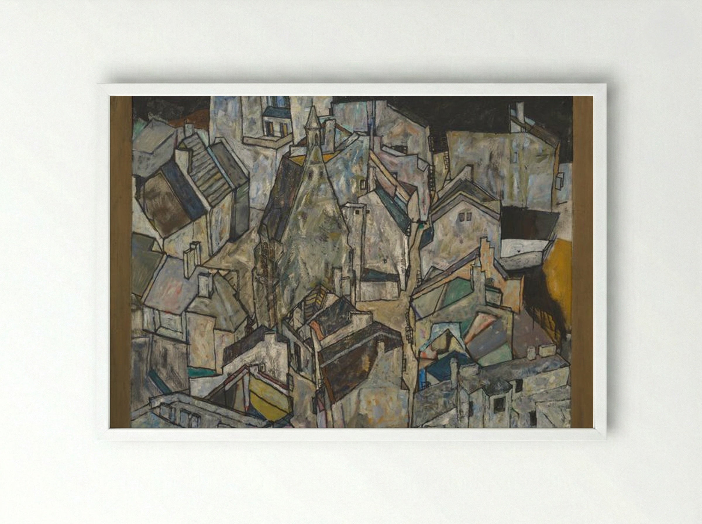 Moedling II - Egon Schiele - Framed Print White
