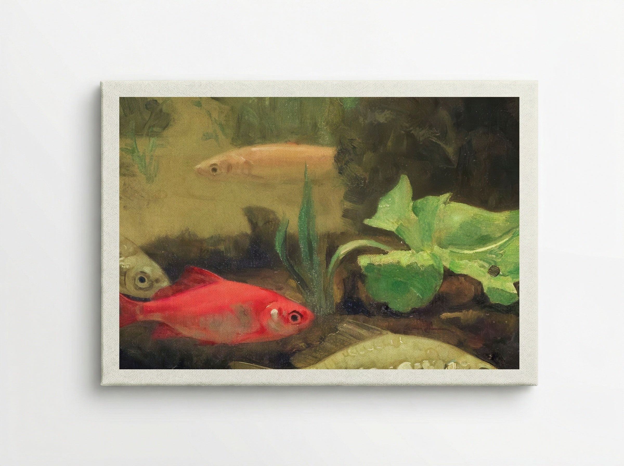 Gold and Silverfish in an Aquarium - Gerrit Willem Dijsselhof - Canvas