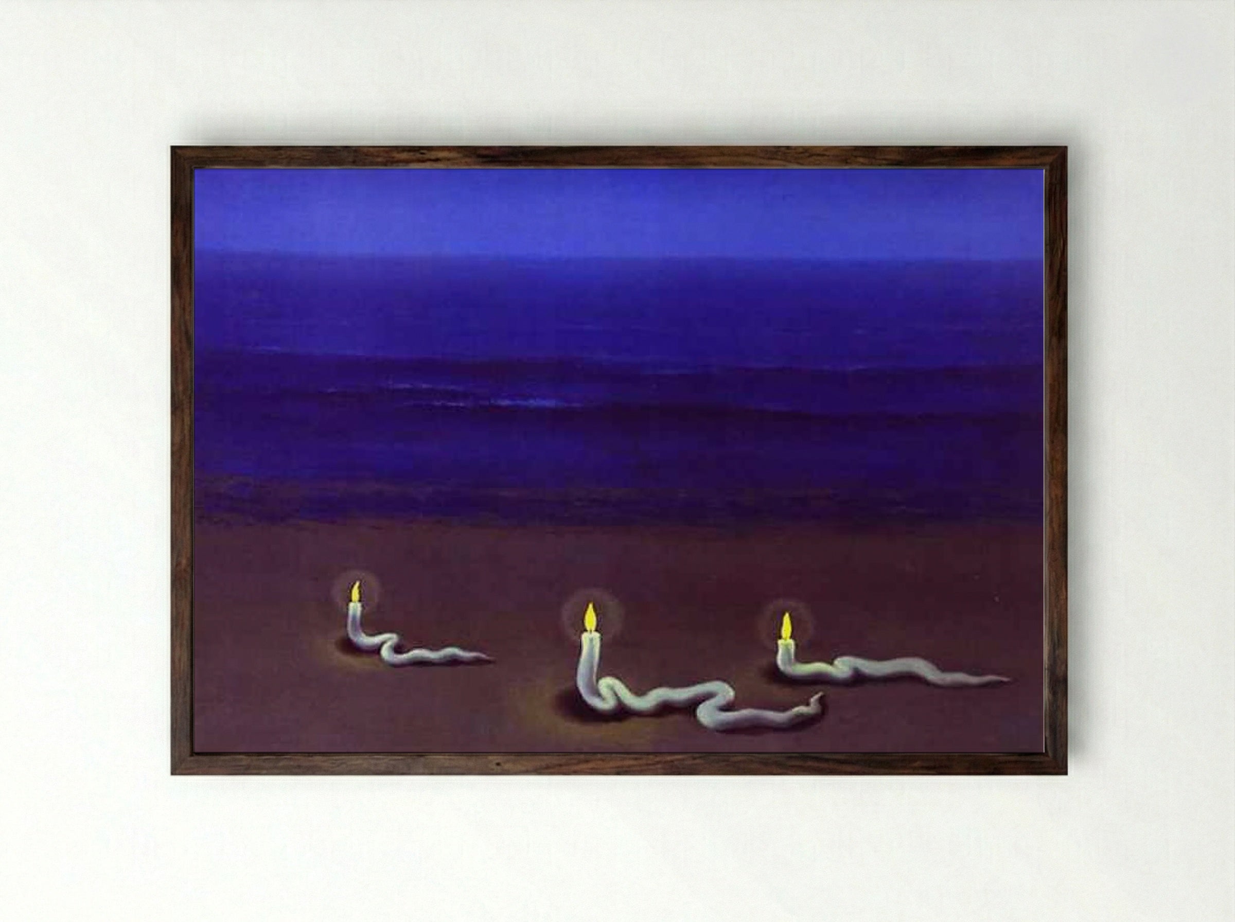 Meditation - René Magritte - Framed Print Dark Wood