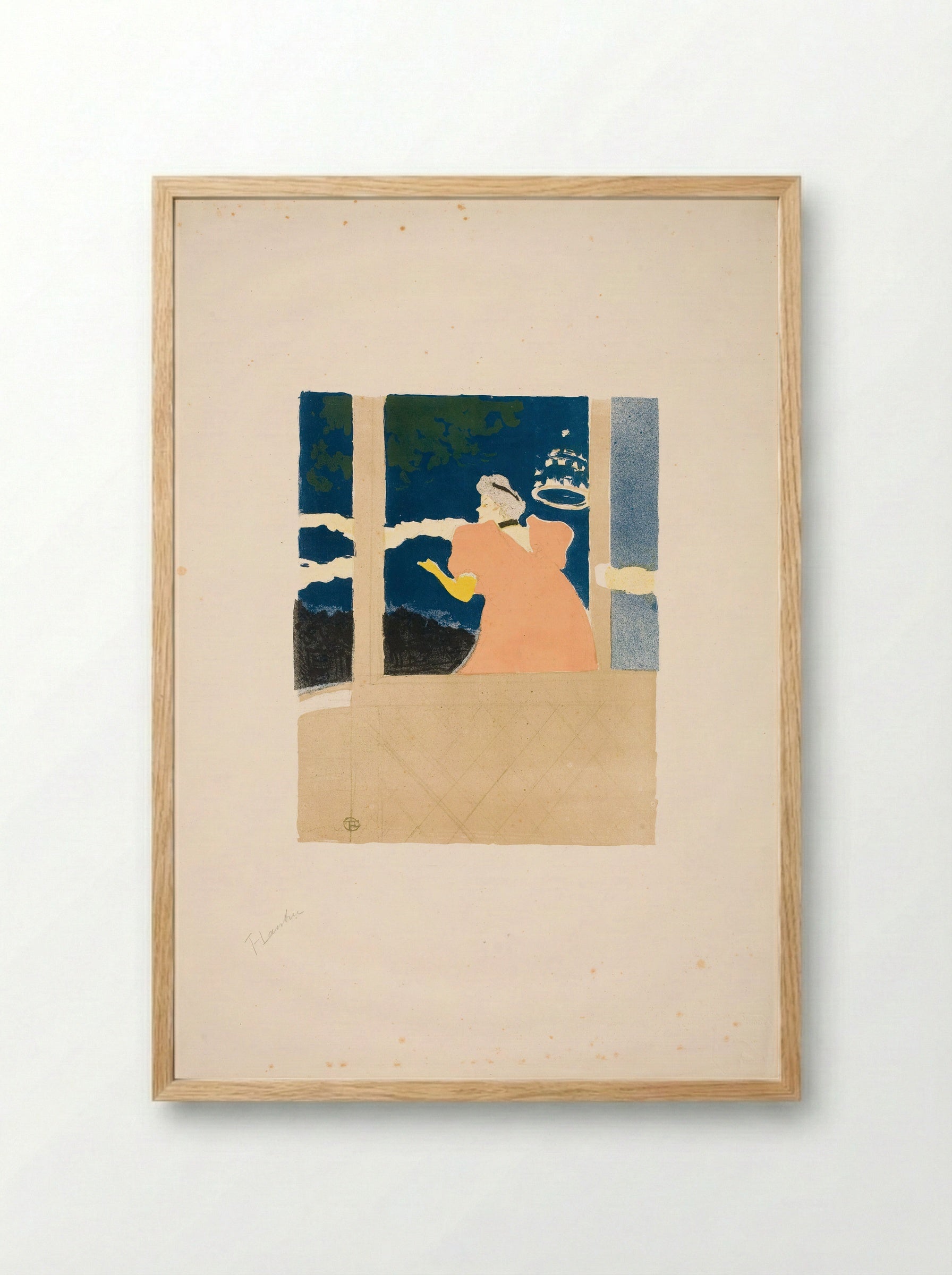 Aux Ambassadeurs - Chanteuse au café-concert - Henri de Toulouse-Lautrec - Framed Print Wood