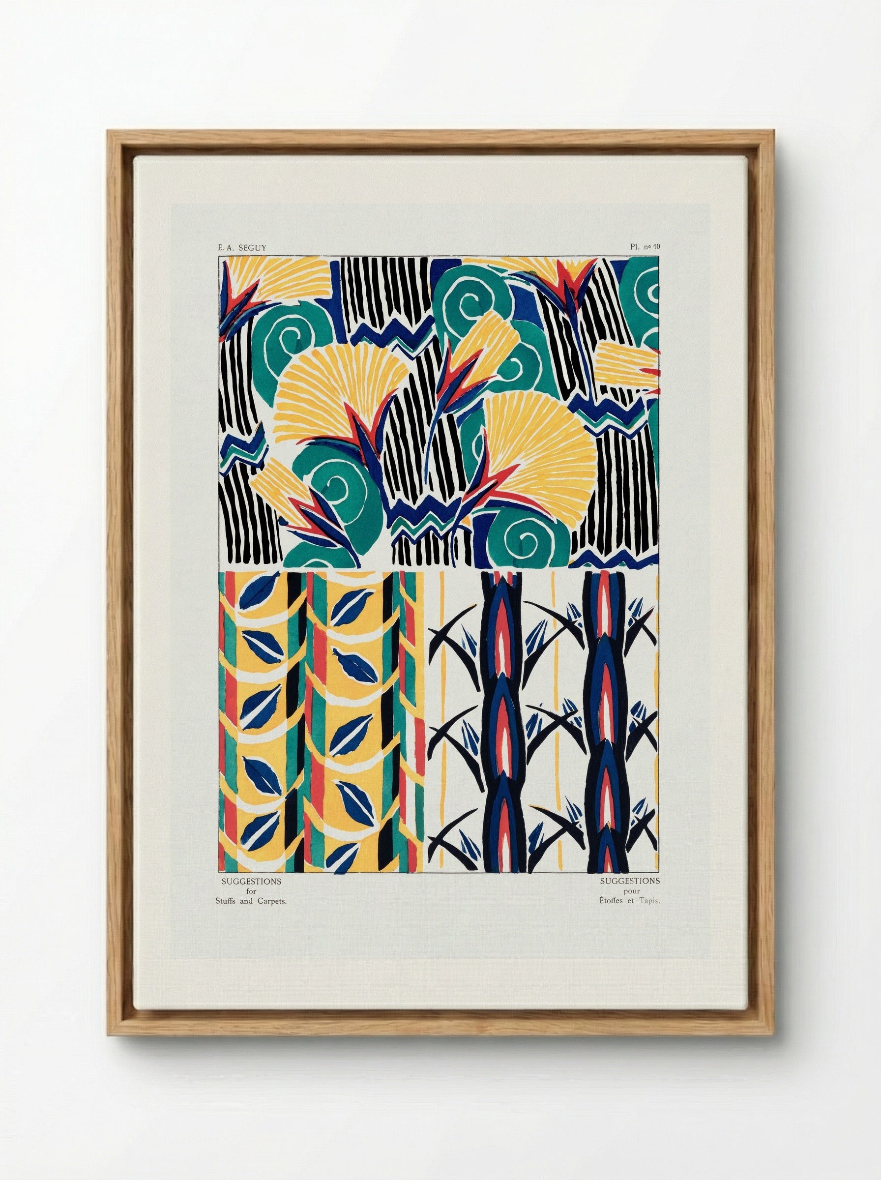 Suggestions for Stuffs and Carpets, Plate 19 - Émile-Allain Séguy - Framed Canvas Wood