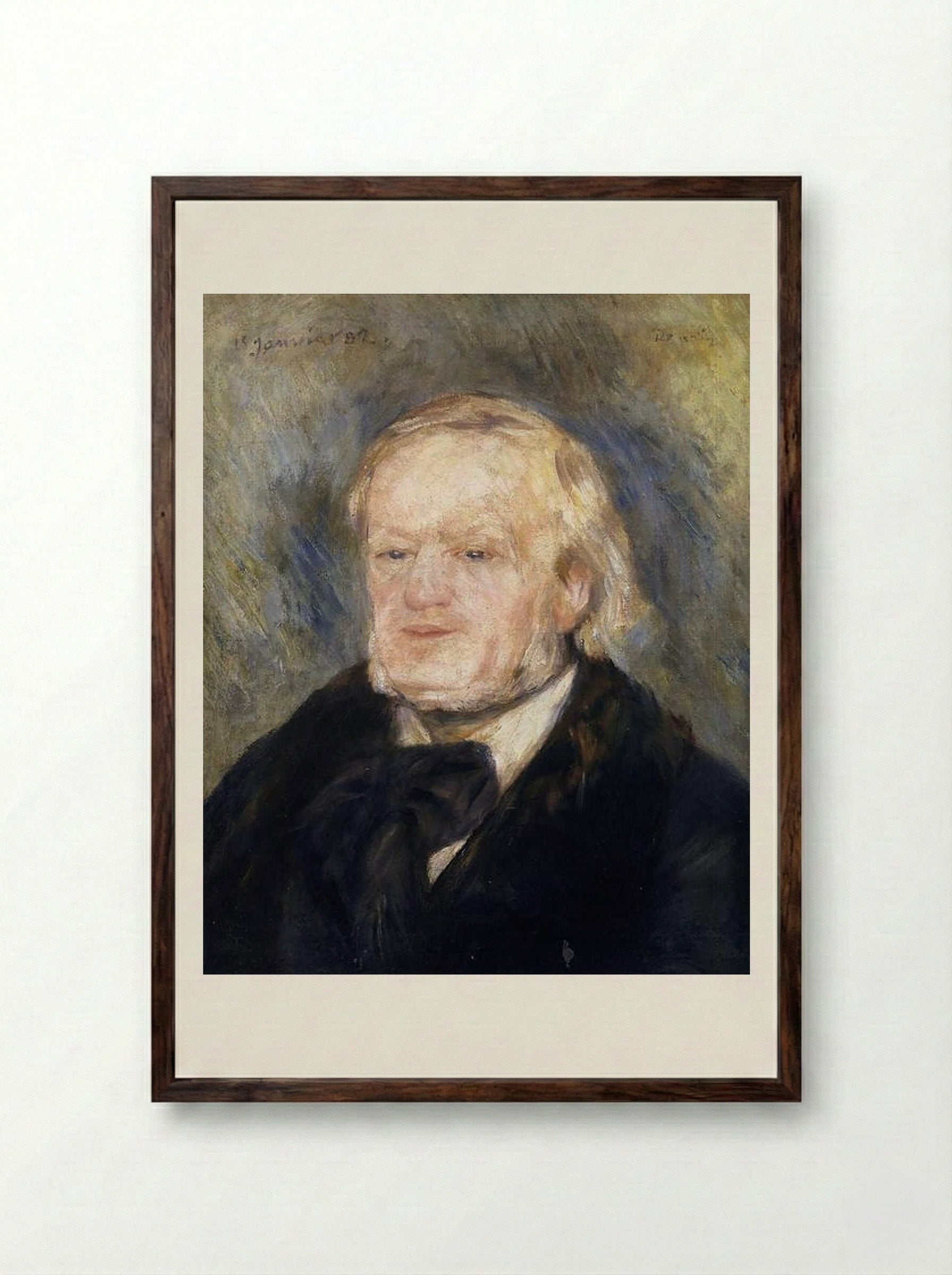 Richard Wagner - Pierre-Auguste Renoir - Framed Print Dark Wood