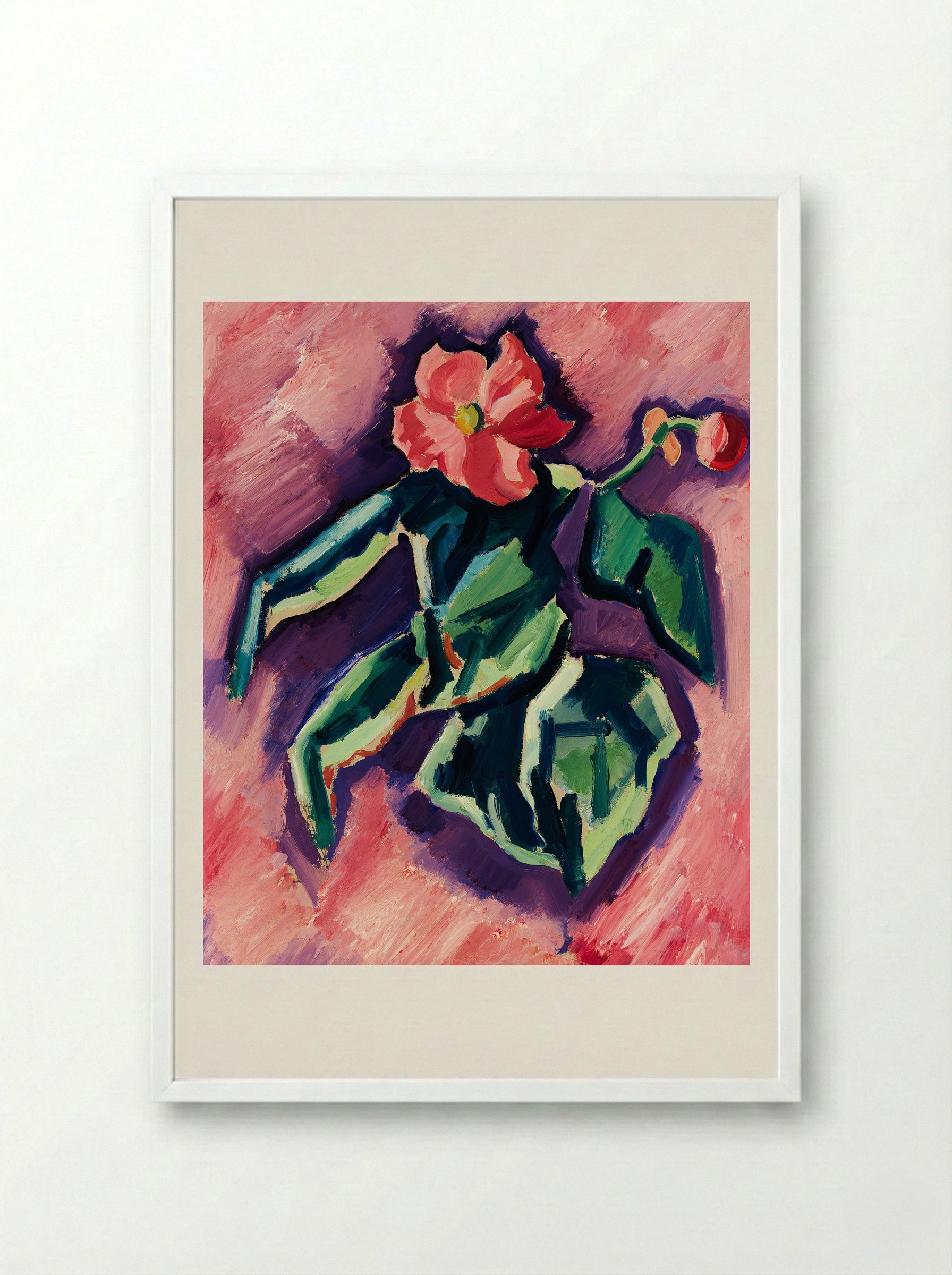 Pink Begonias - Marsden Hartley - Framed Print White