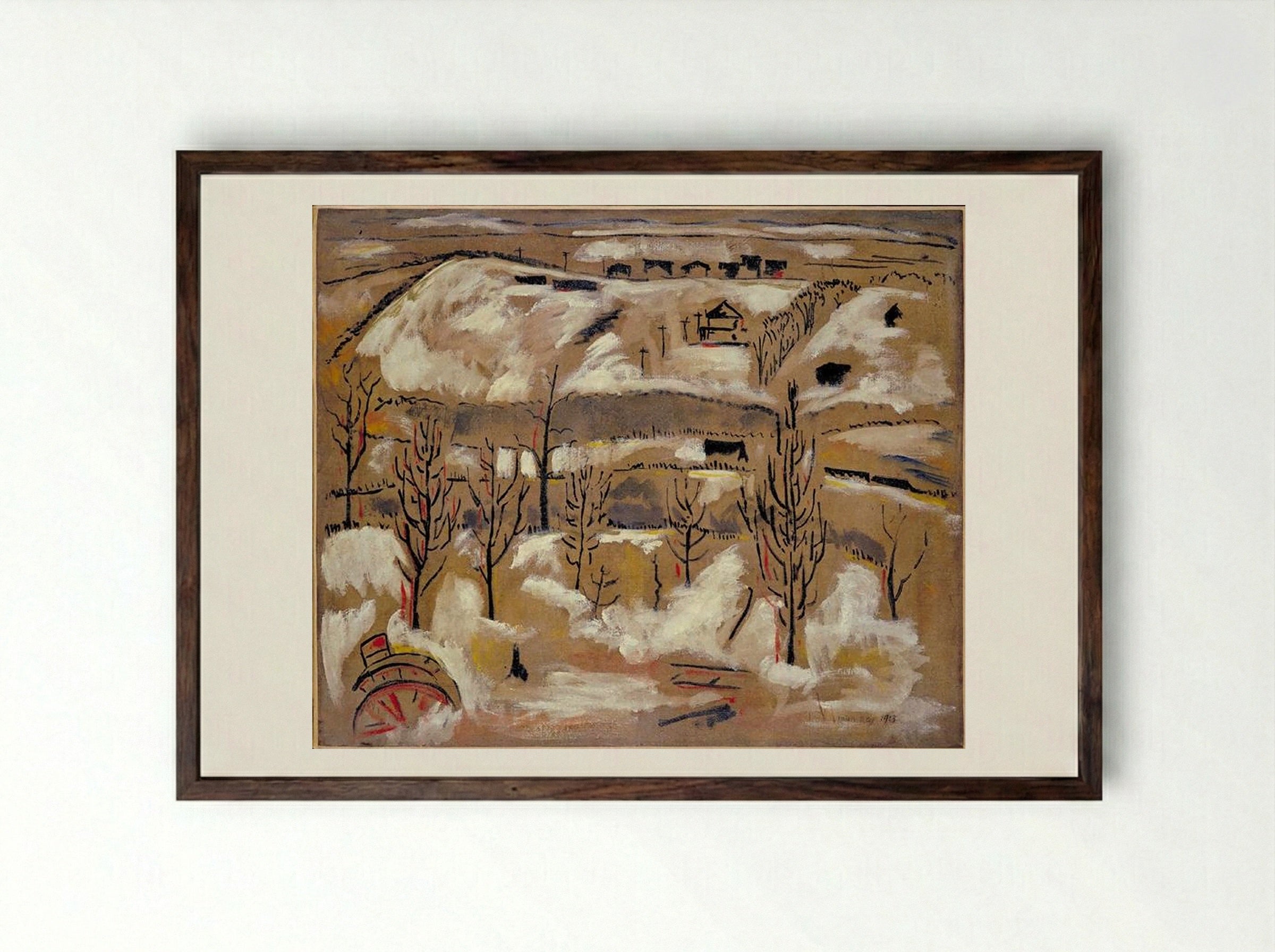 The Hill - Man Ray - Framed Print Dark Wood