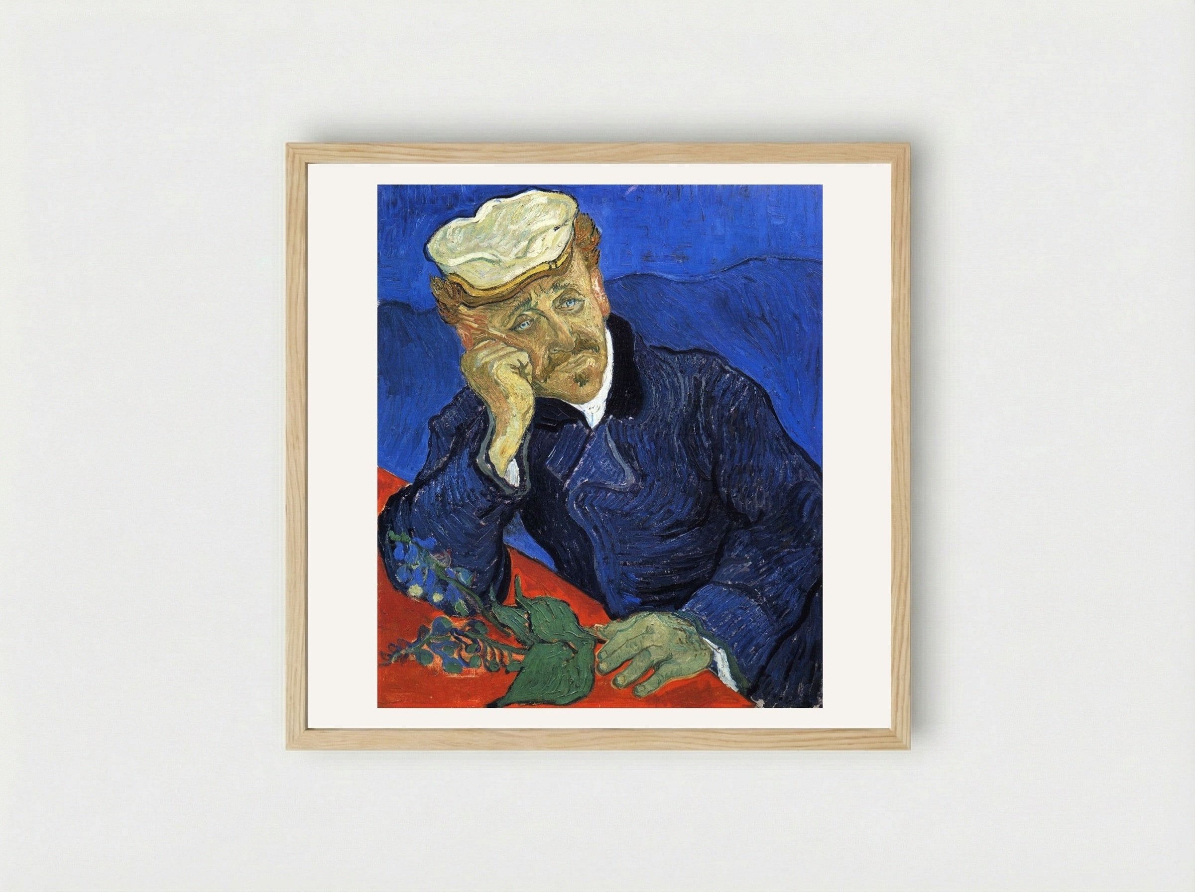 Portrait of Dr. Gachet - Vincent van Gogh - Framed Print Wood