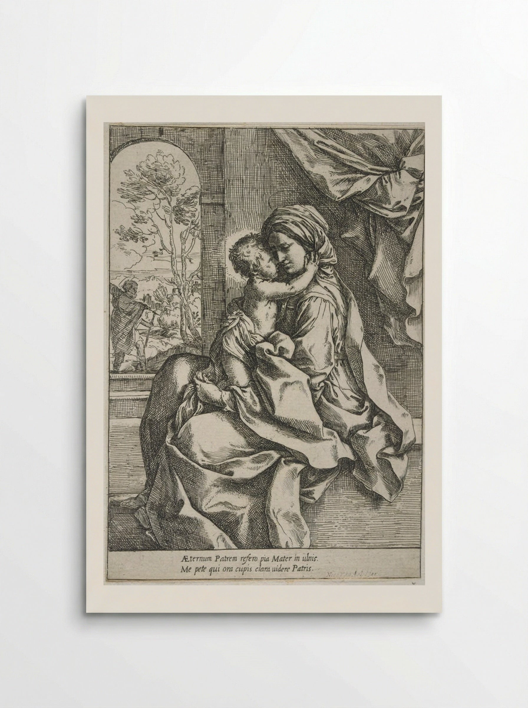 Madonna and Child, Saint Joseph in the Background - Guido Reni - Poster