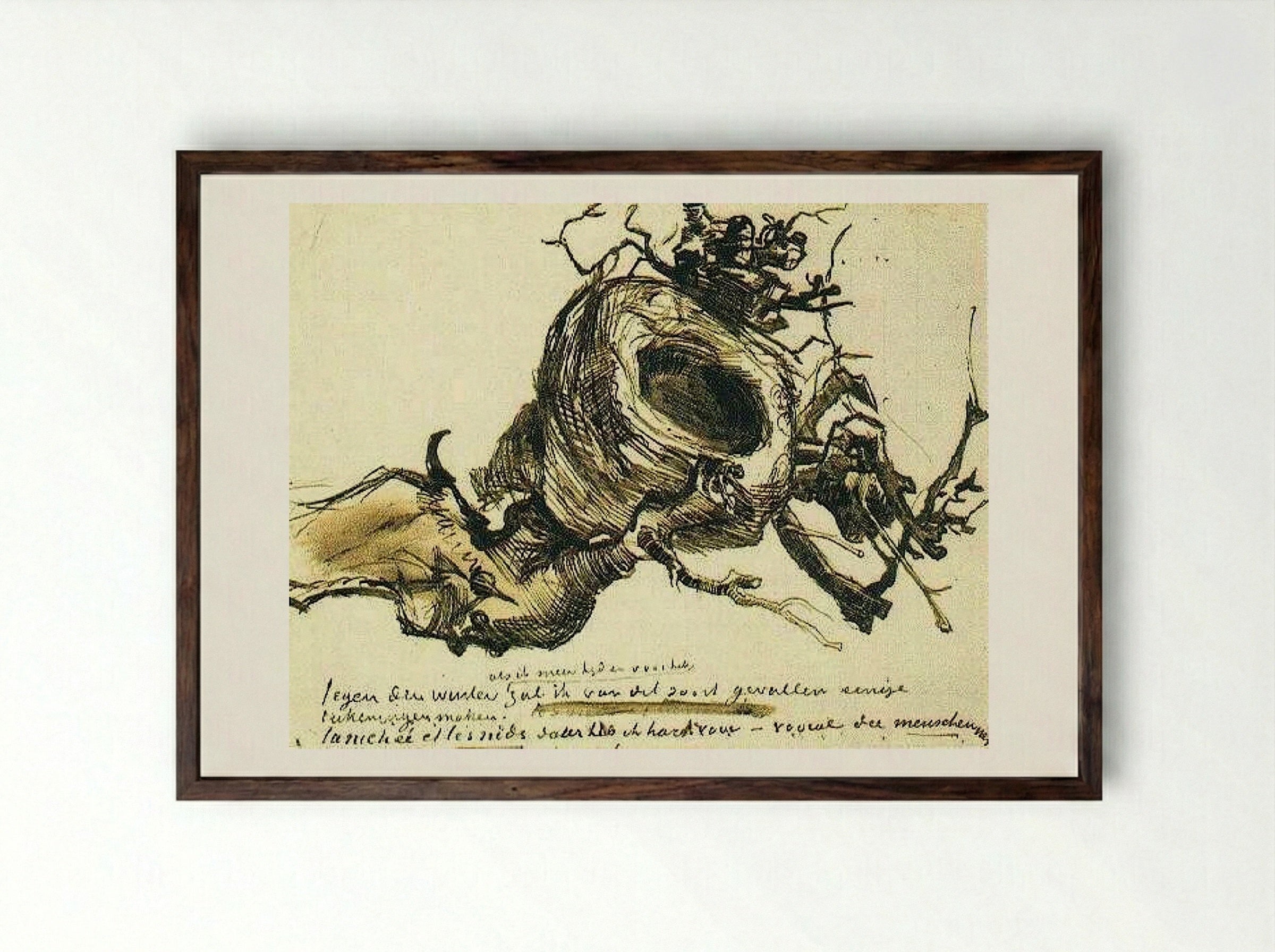 Bird's Nest - Vincent van Gogh - Framed Print Dark Wood
