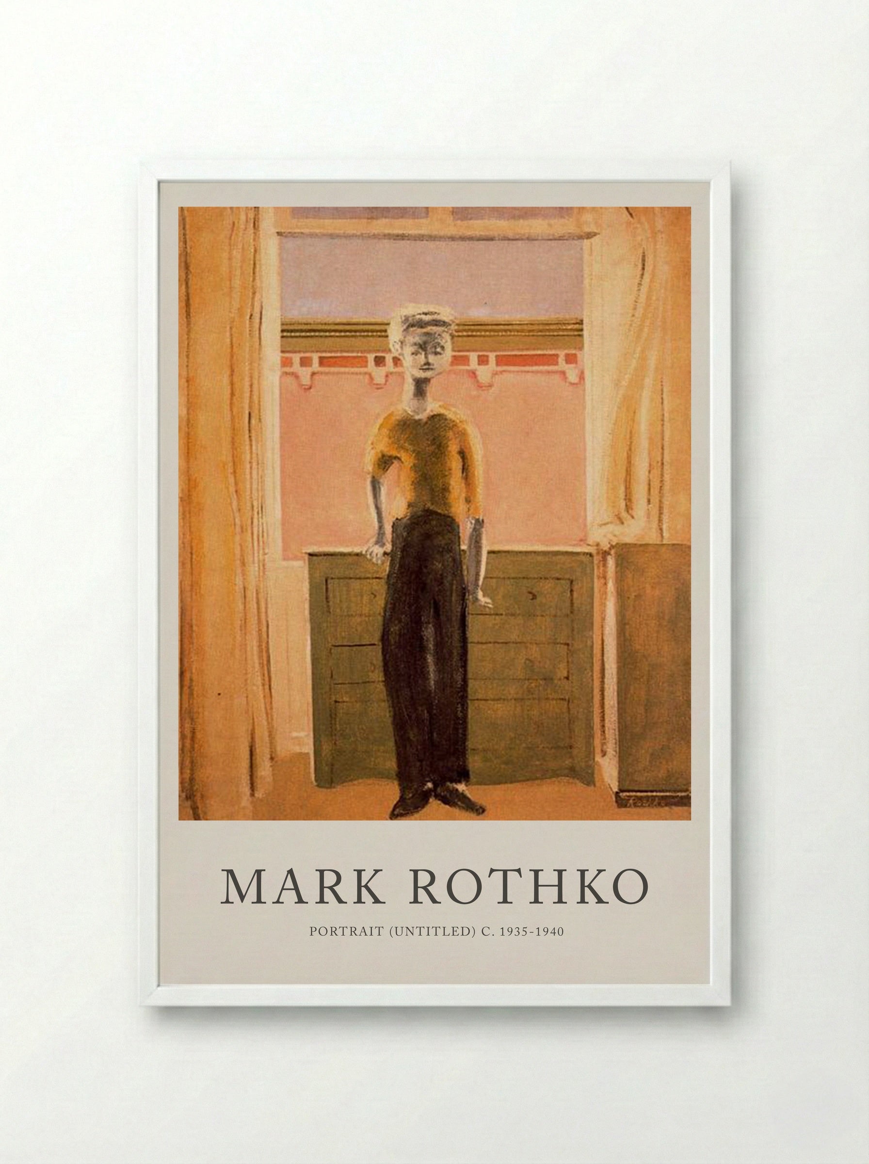 Untitled (Standing Figure by Window) - Mark Rothko - Framed Print White