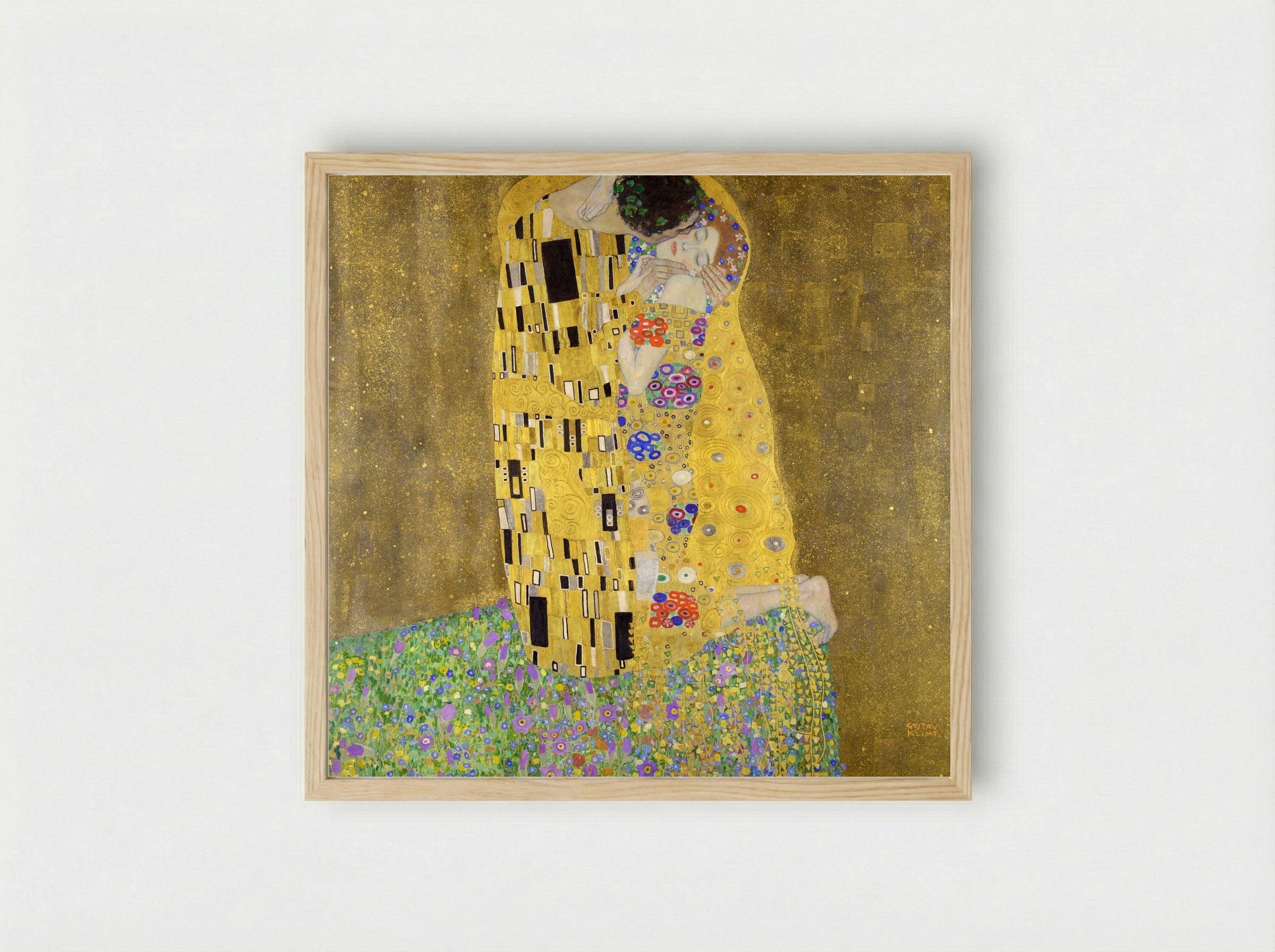 The Kiss - Gustav Klimt - Framed Print Wood