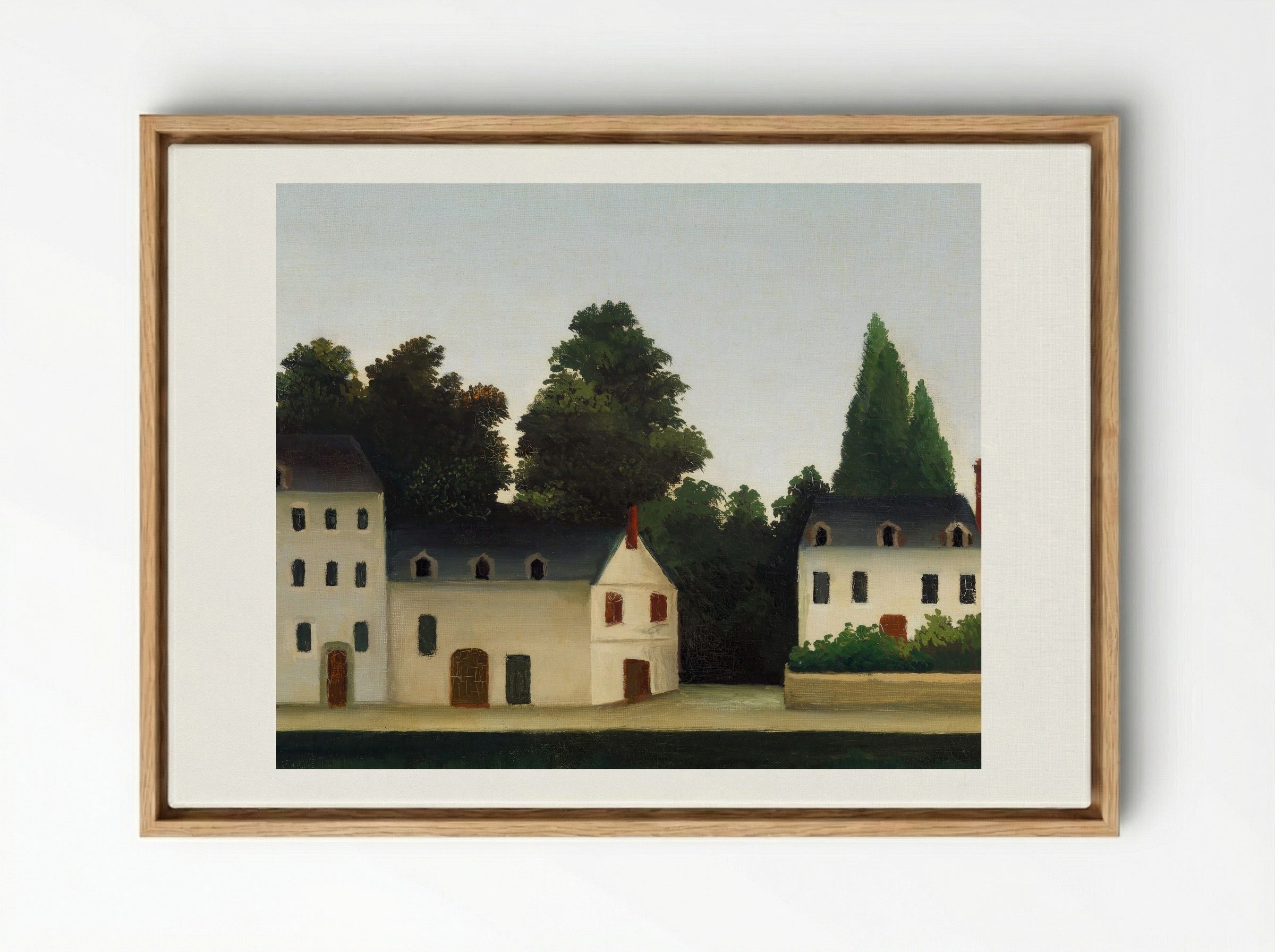 Landscape and Four Fishermen - Henri Rousseau - Framed Canvas Wood