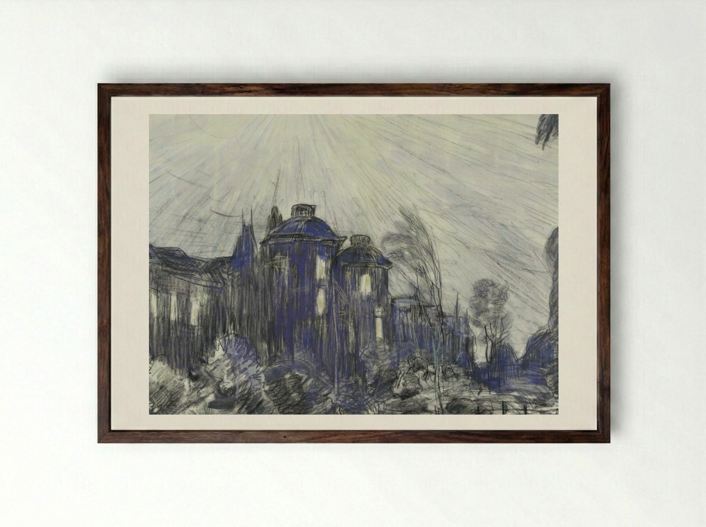 Huizen aan de Laan van Nieuw-Oosteinde te Voorburg - Theo van Hoytema - Framed Print Dark Wood