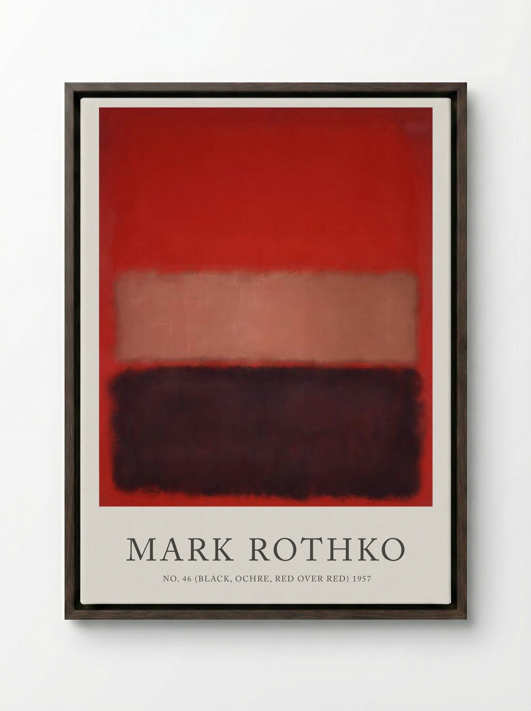 No. 46 (Black, Ochre, Red over Red) - Mark Rothko - Framed Canvas Dark Wood
