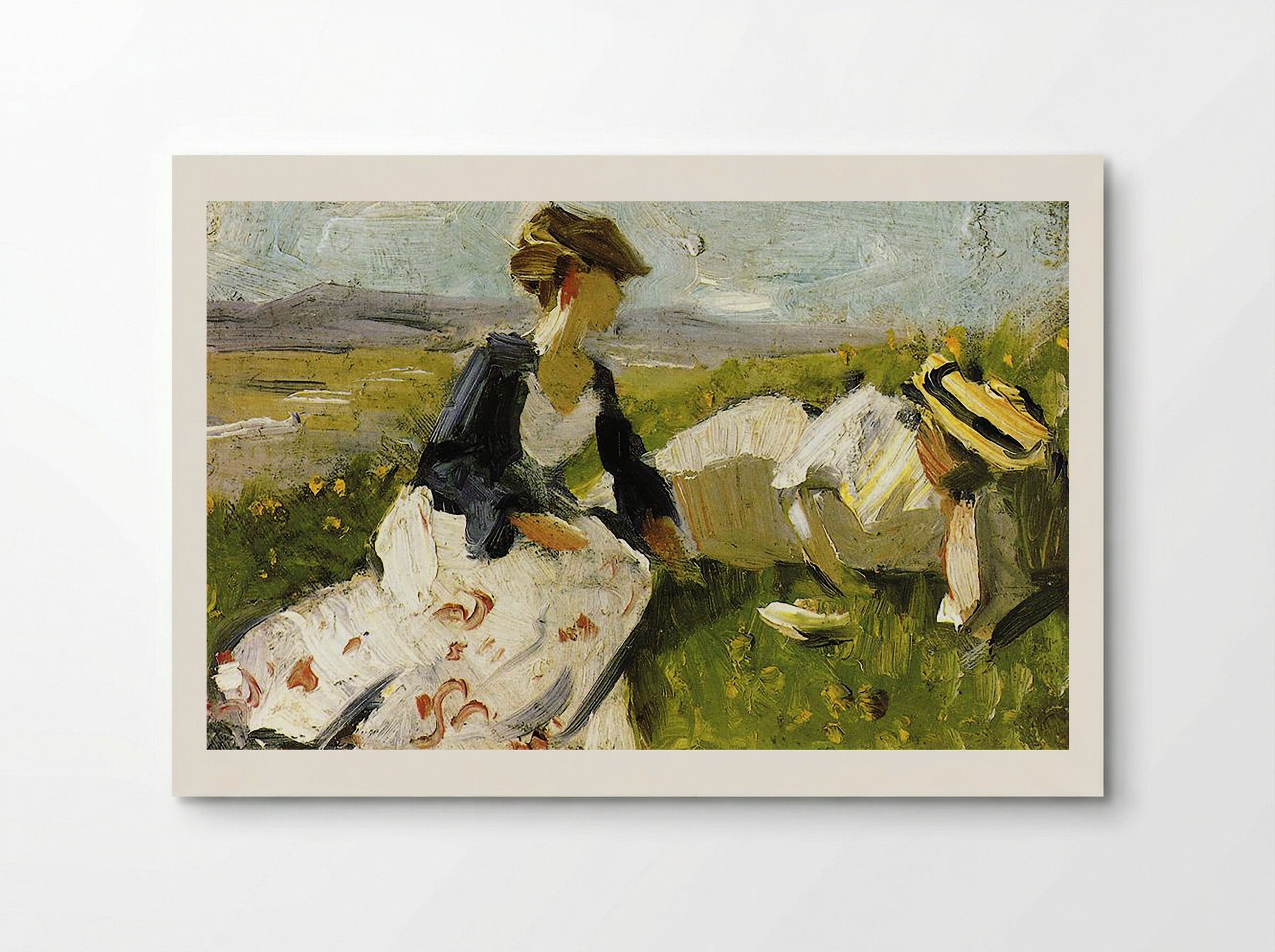 Two Women on the Hillside - William Merritt Chase - Poster