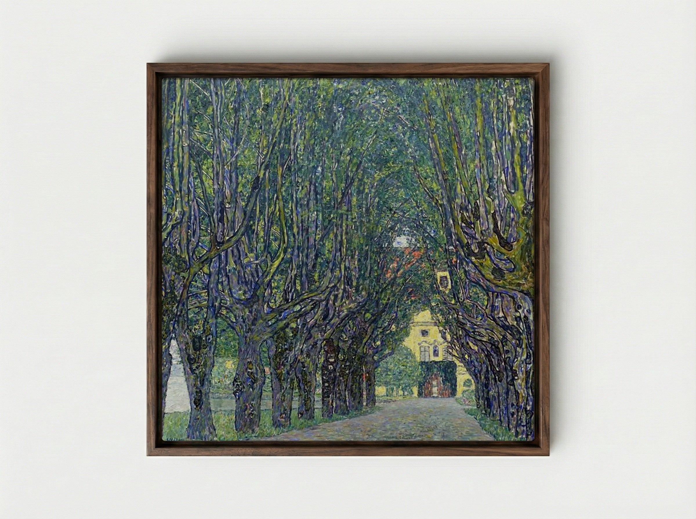 Avenue at Schloss Kammer - Gustav Klimt - Framed Canvas Dark Wood