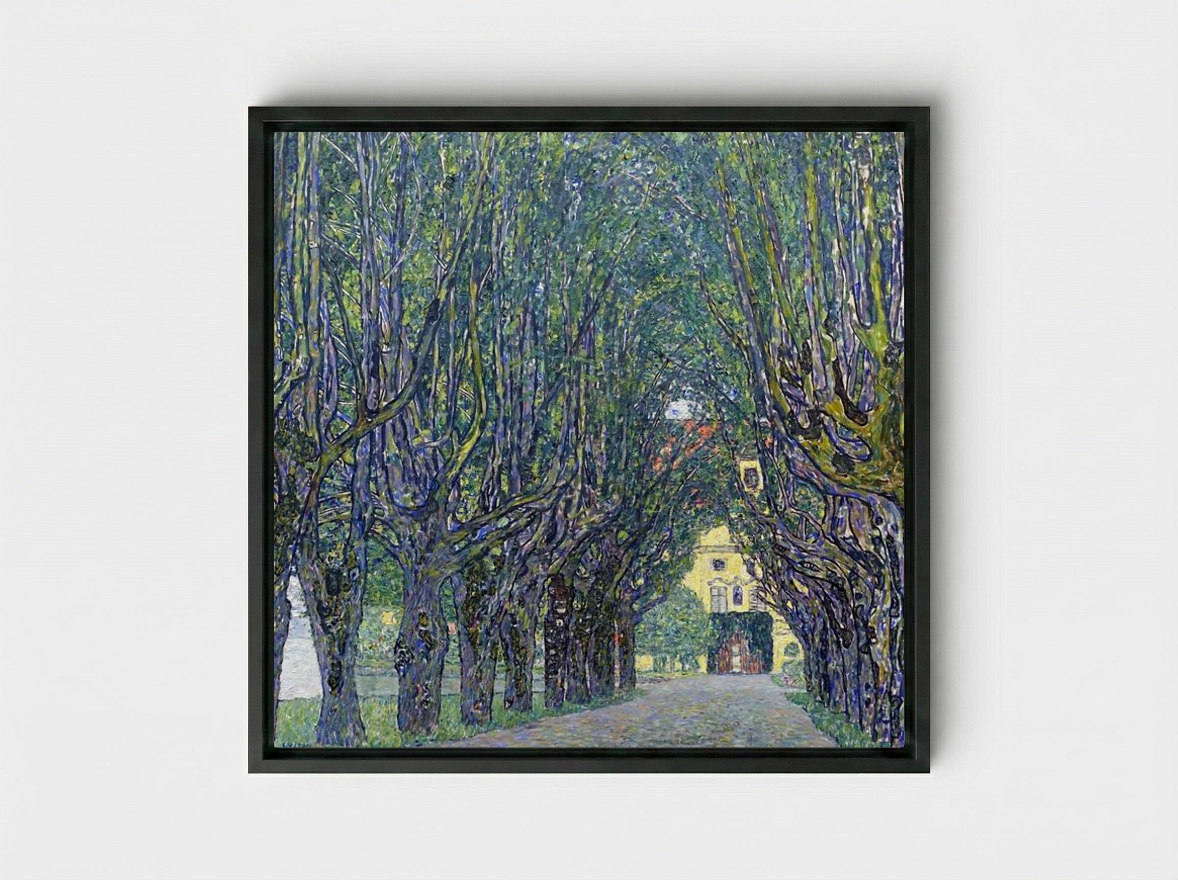 Avenue at Schloss Kammer - Gustav Klimt - Framed Canvas Black