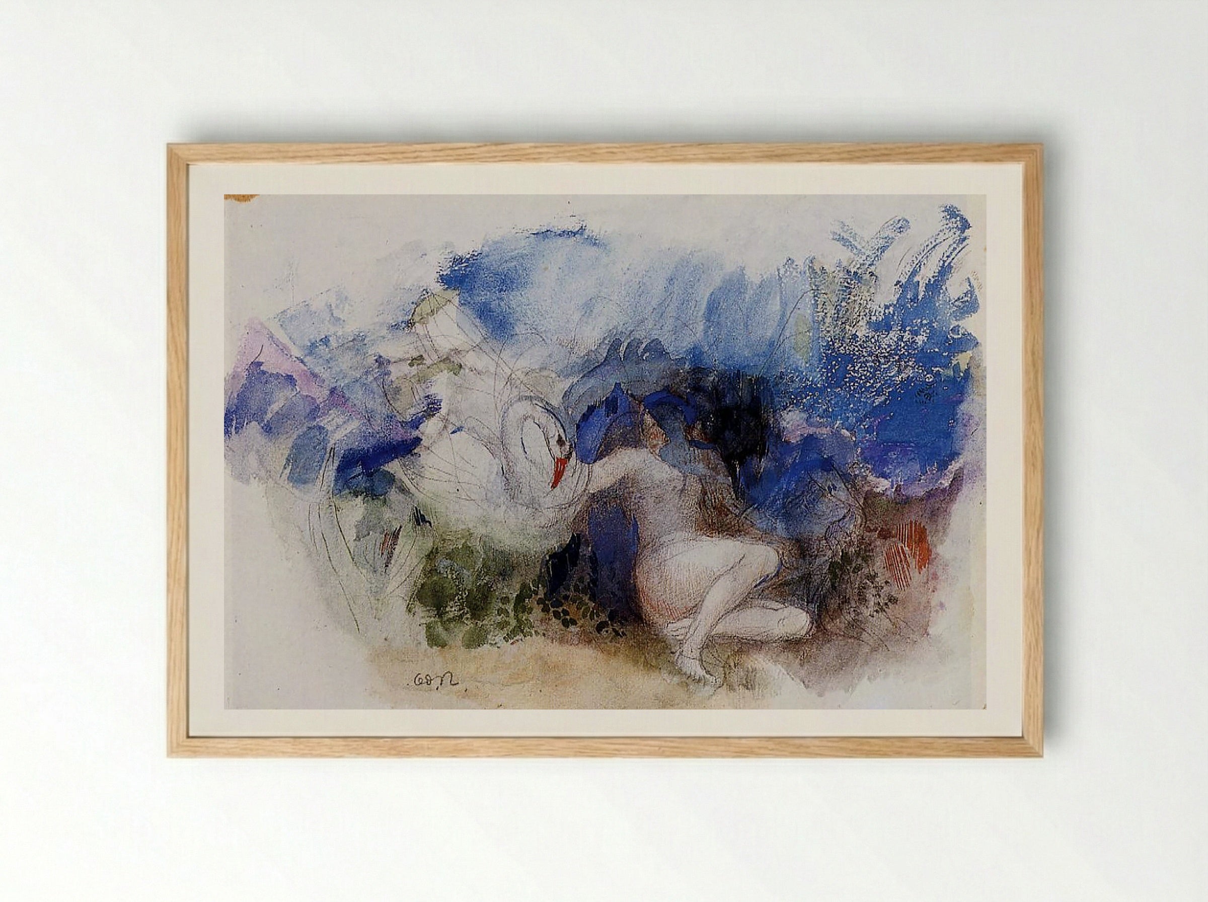 Leda and the Swan - Gustave Moreau - Framed Print Wood