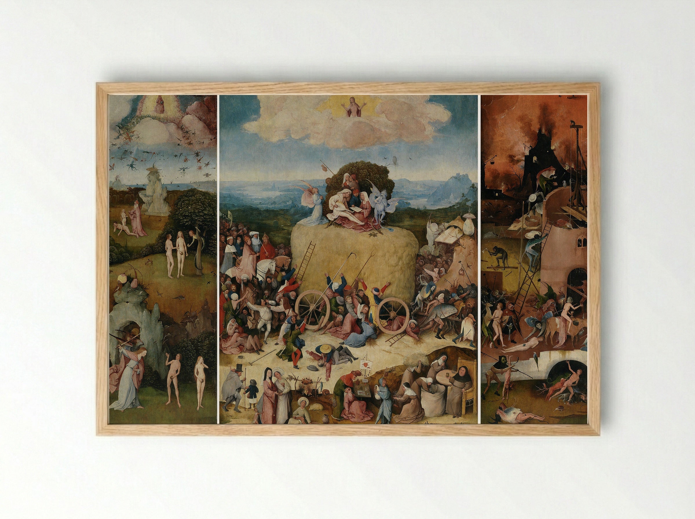 The Haywain Triptych - Hieronymus Bosch - Framed Print Wood