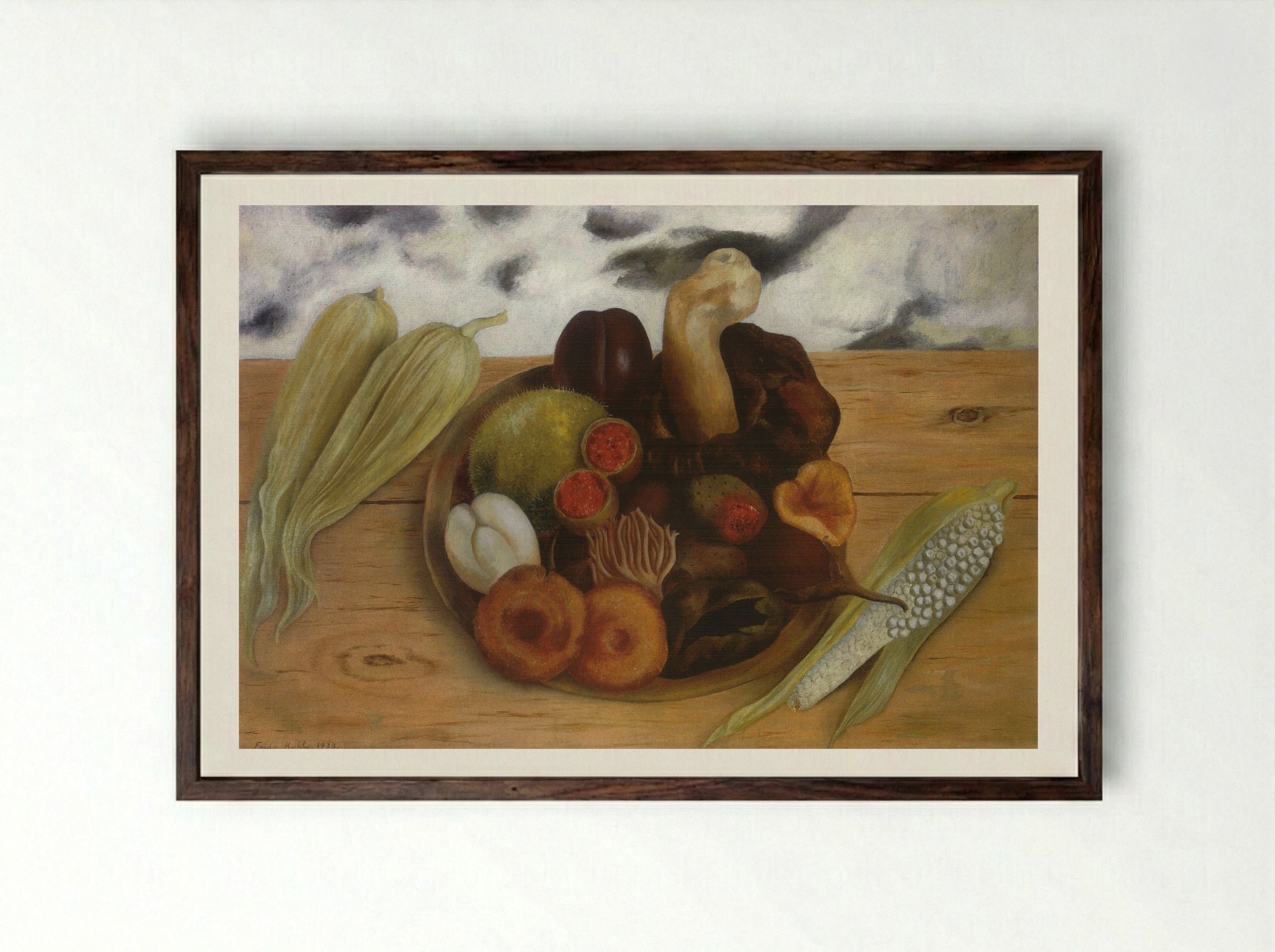 Fruits of the Earth - Frida Kahlo - Framed Print Dark Wood