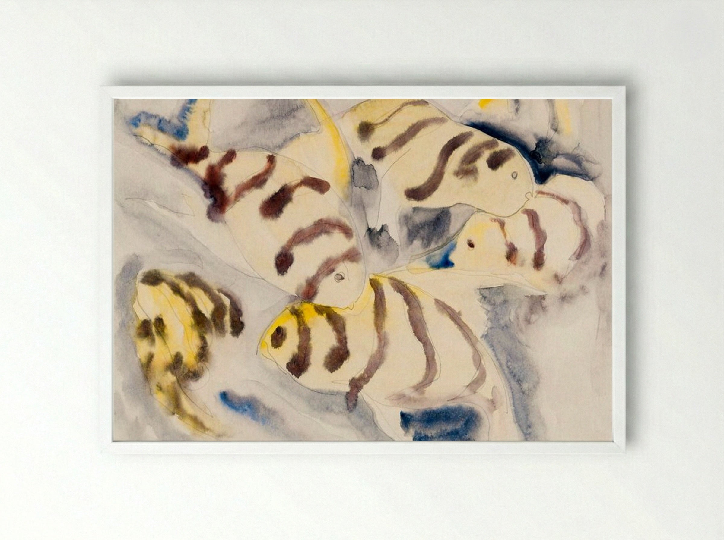 Fish Series, No. 3 - Charles Demuth - Framed Print White