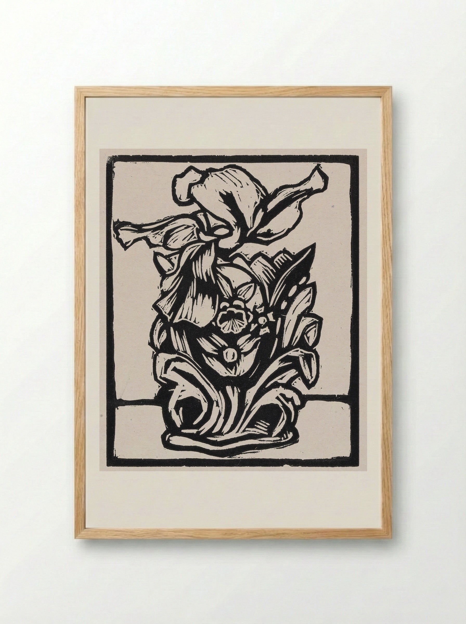 Iris in Vase - Fine Art Print - Framed Print Wood