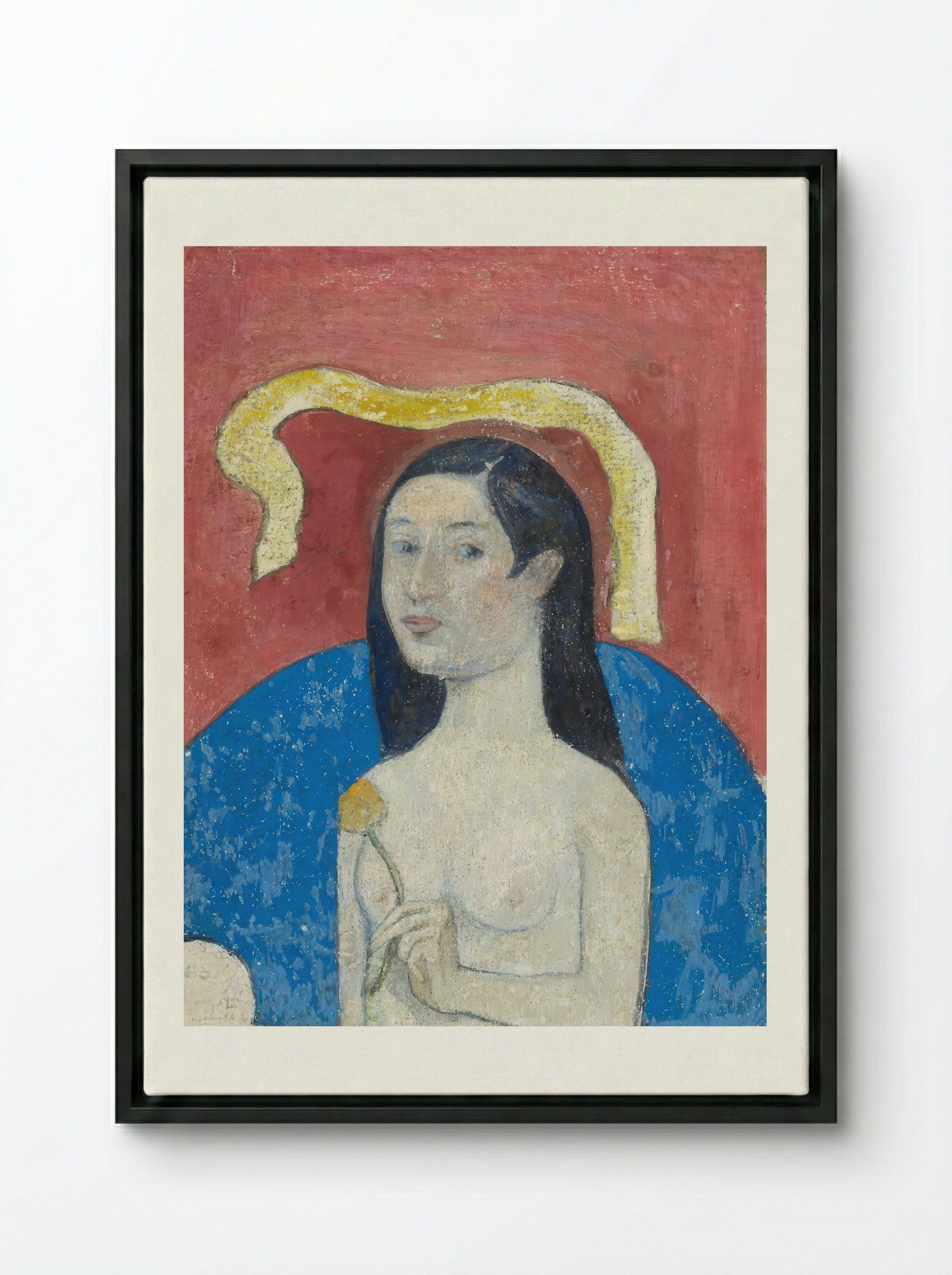 Portrait of the Artist's Mother, Eve - Paul Gauguin - Framed Canvas Black