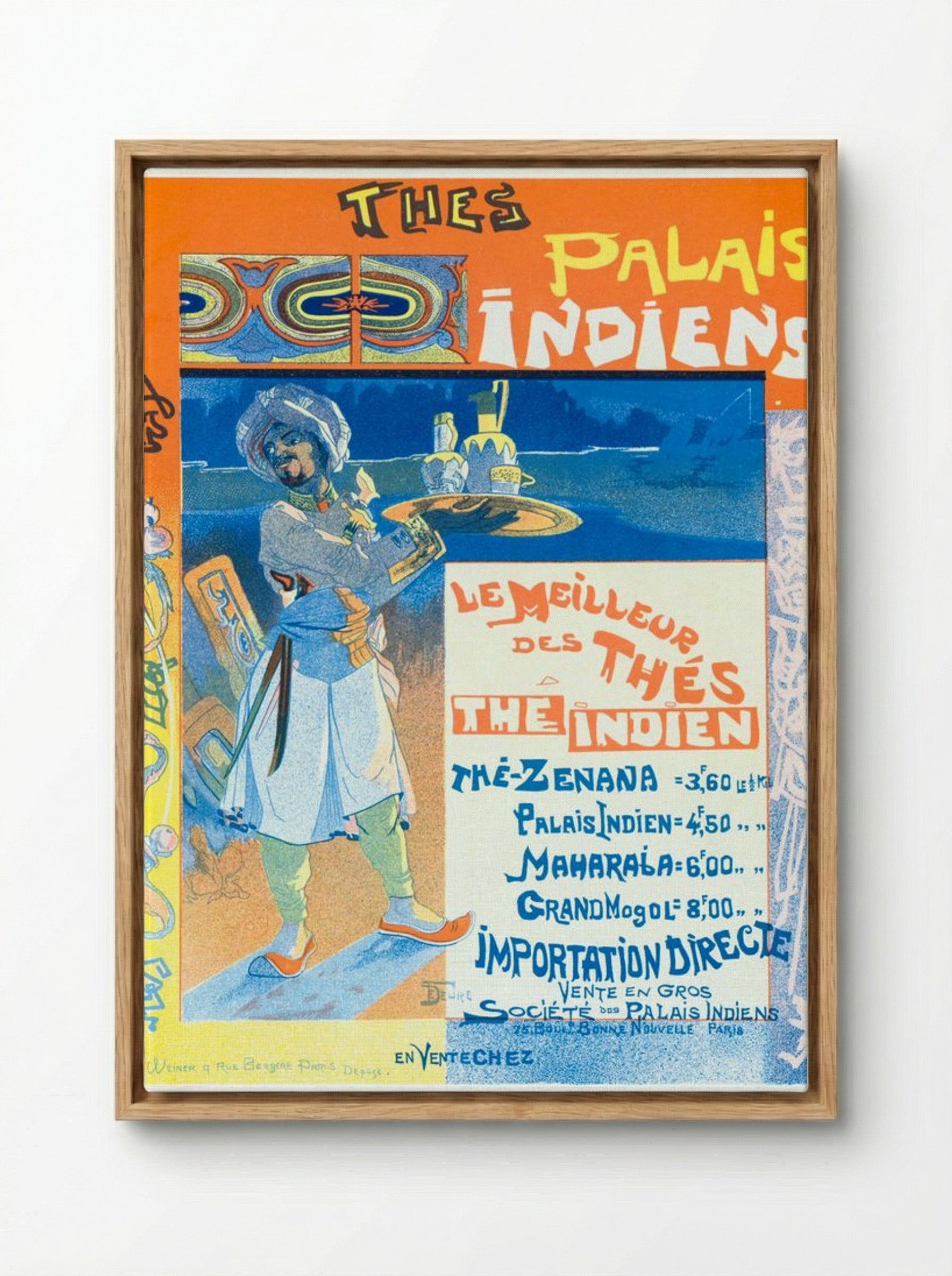 Thés du Palais Indien - Georges de Feure - Framed Canvas Wood