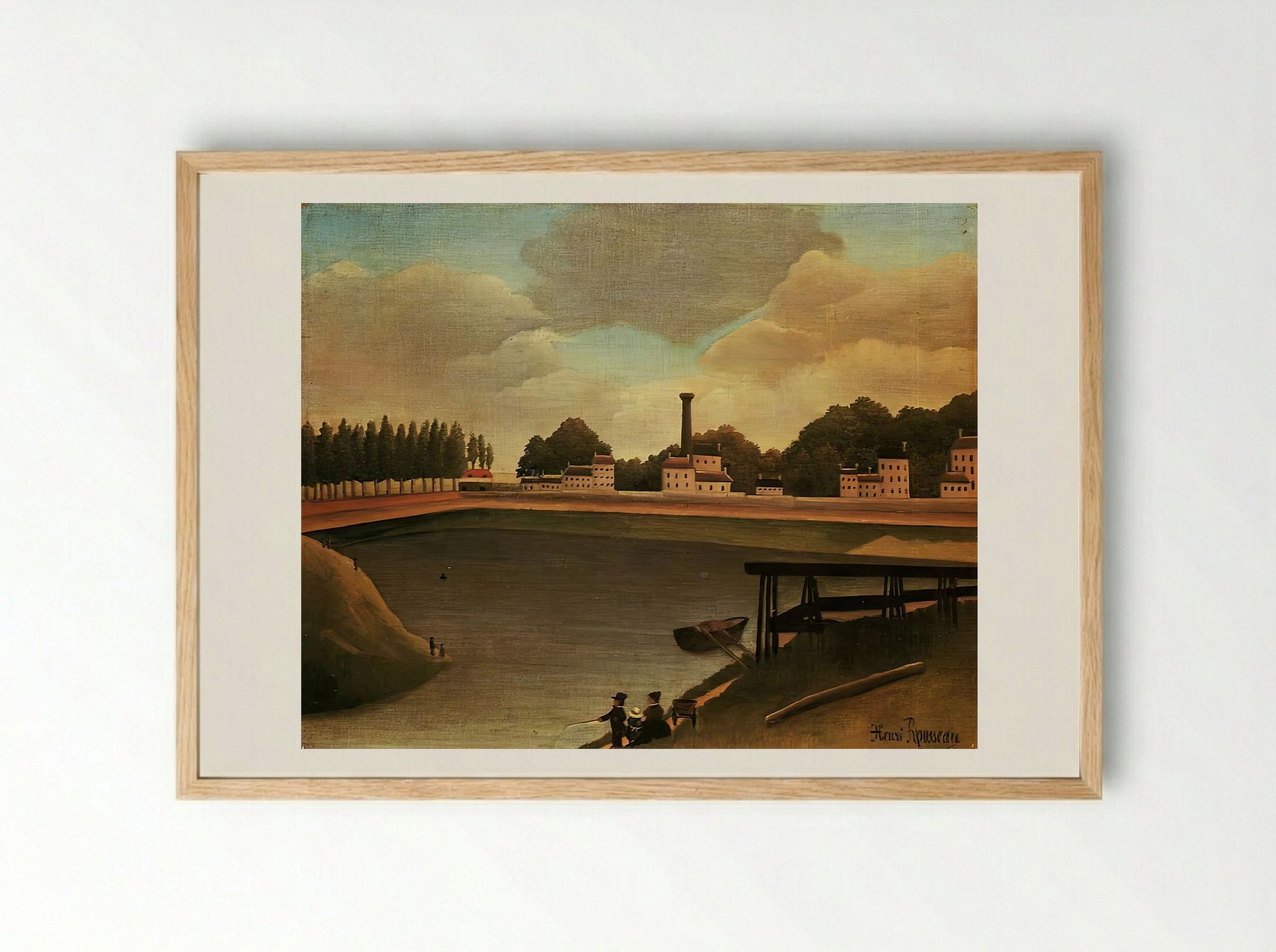 Family Fishing by Henri Matisse – Fauvist Coastal Life Print - Framed Print Wood