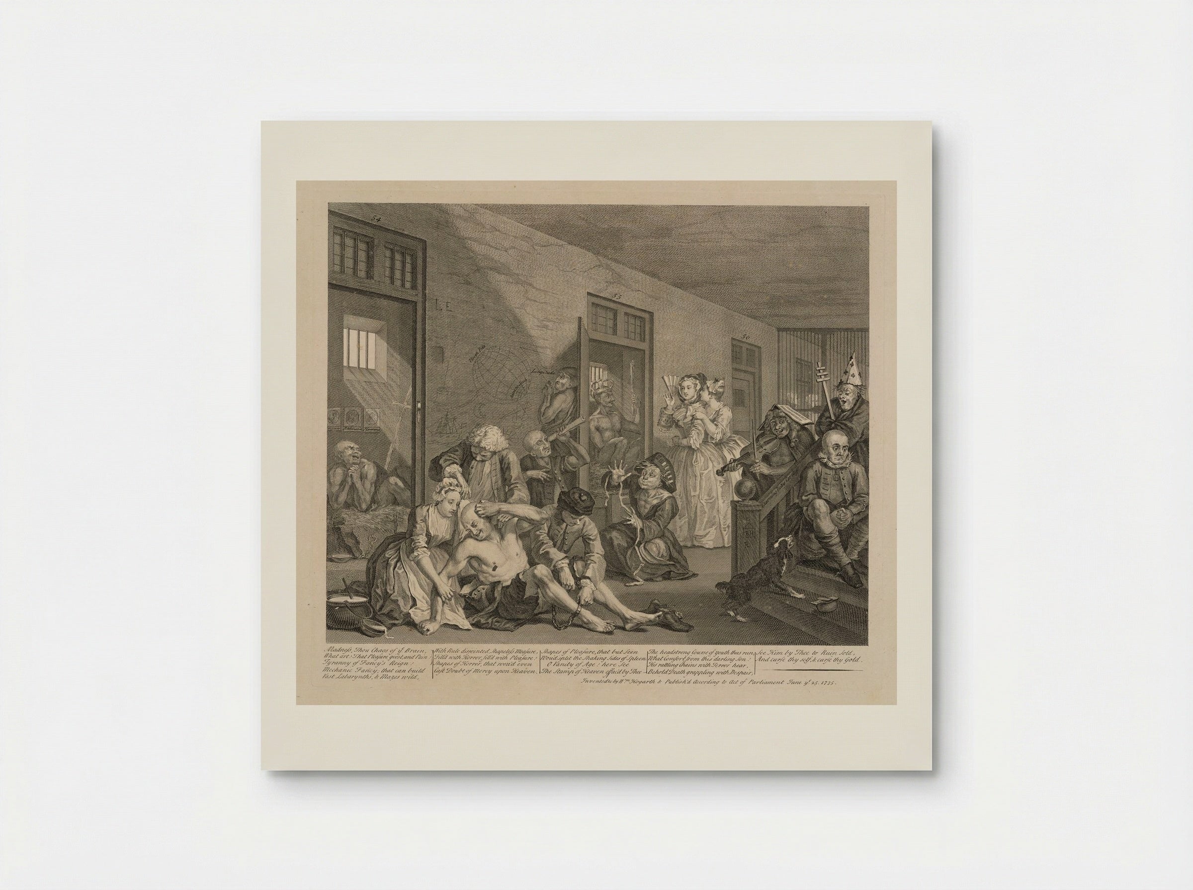The Rake in Bedlam - William Hogarth - Poster