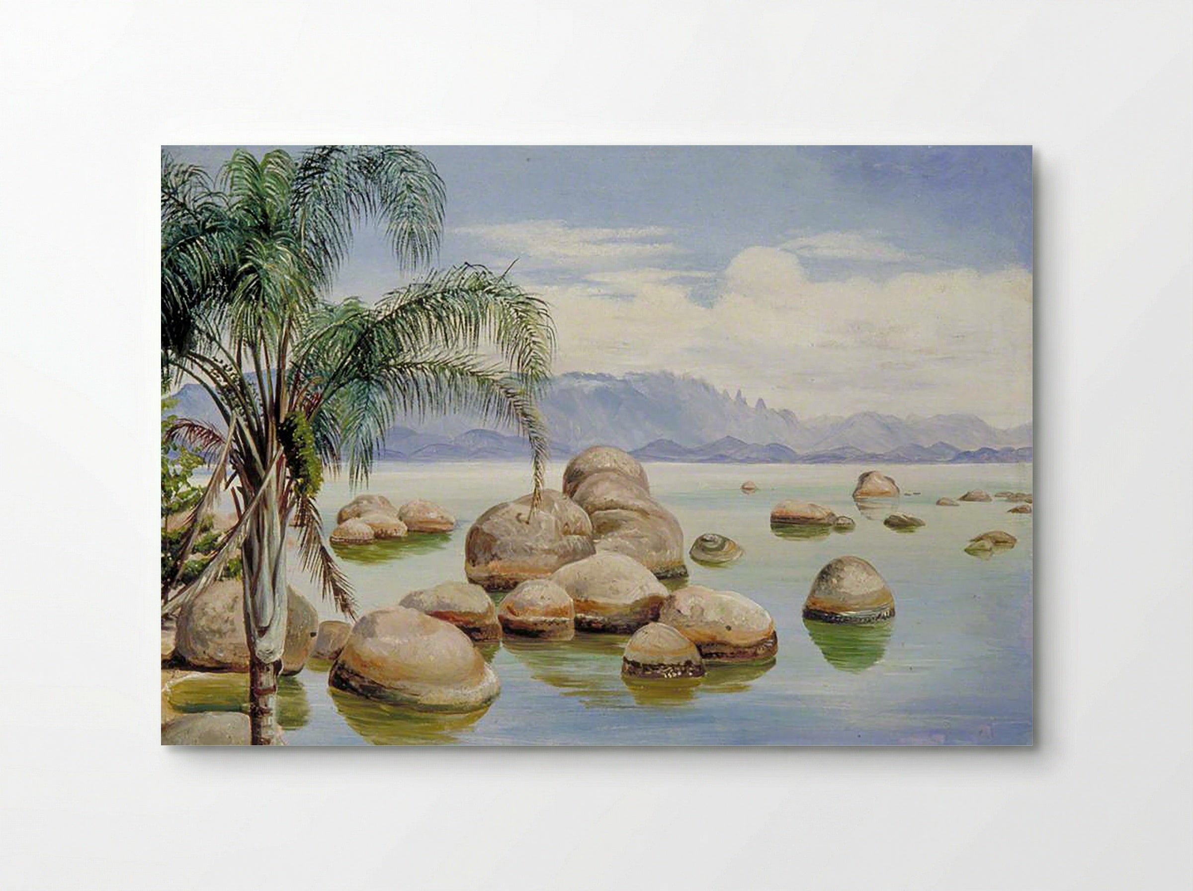 Palm Trees and Boulders in the Bay of Rio, Brazil - Marianne North - Poster