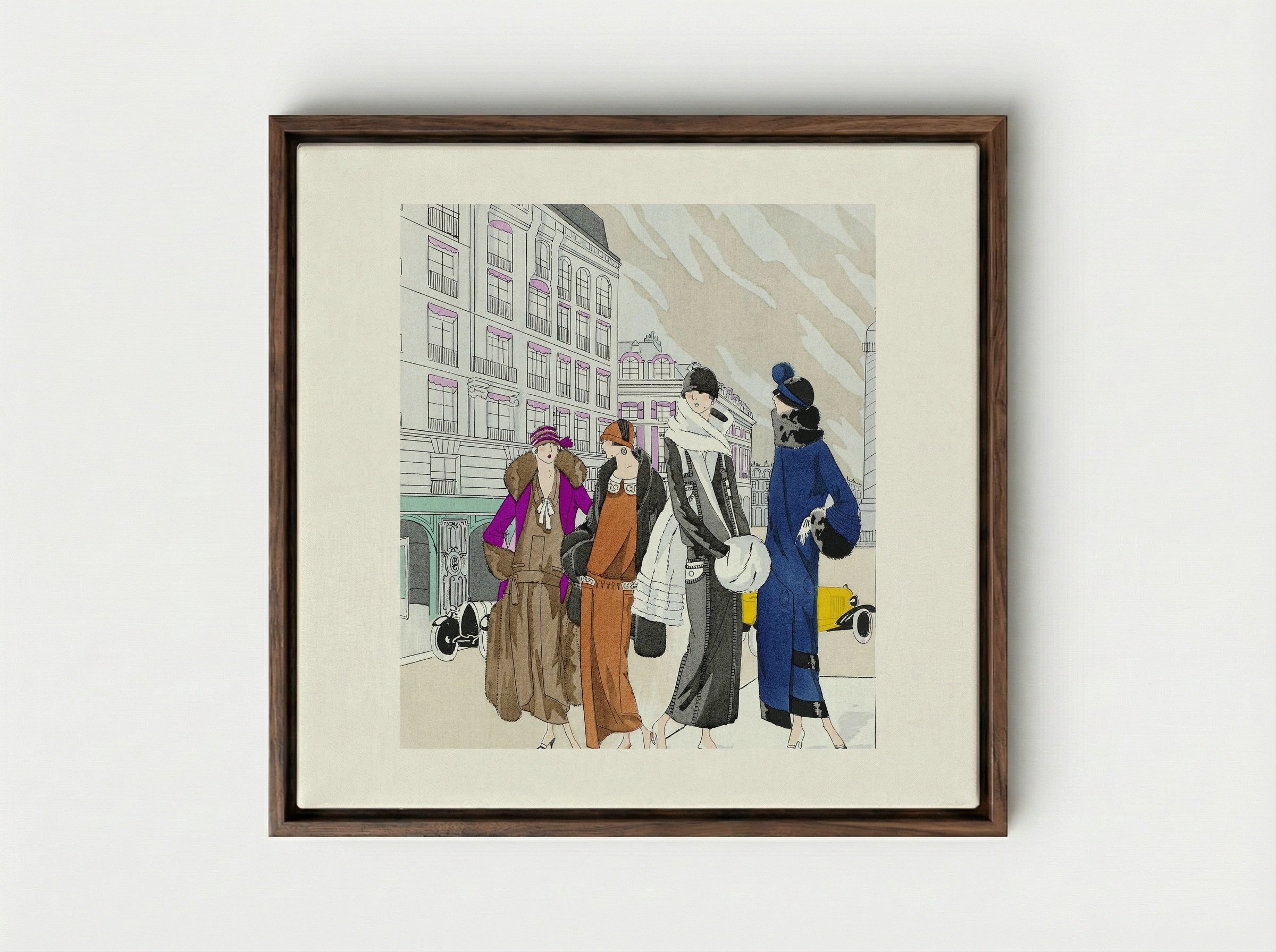 Four Ladies in Creations - Georges Prémet - Framed Canvas Dark Wood