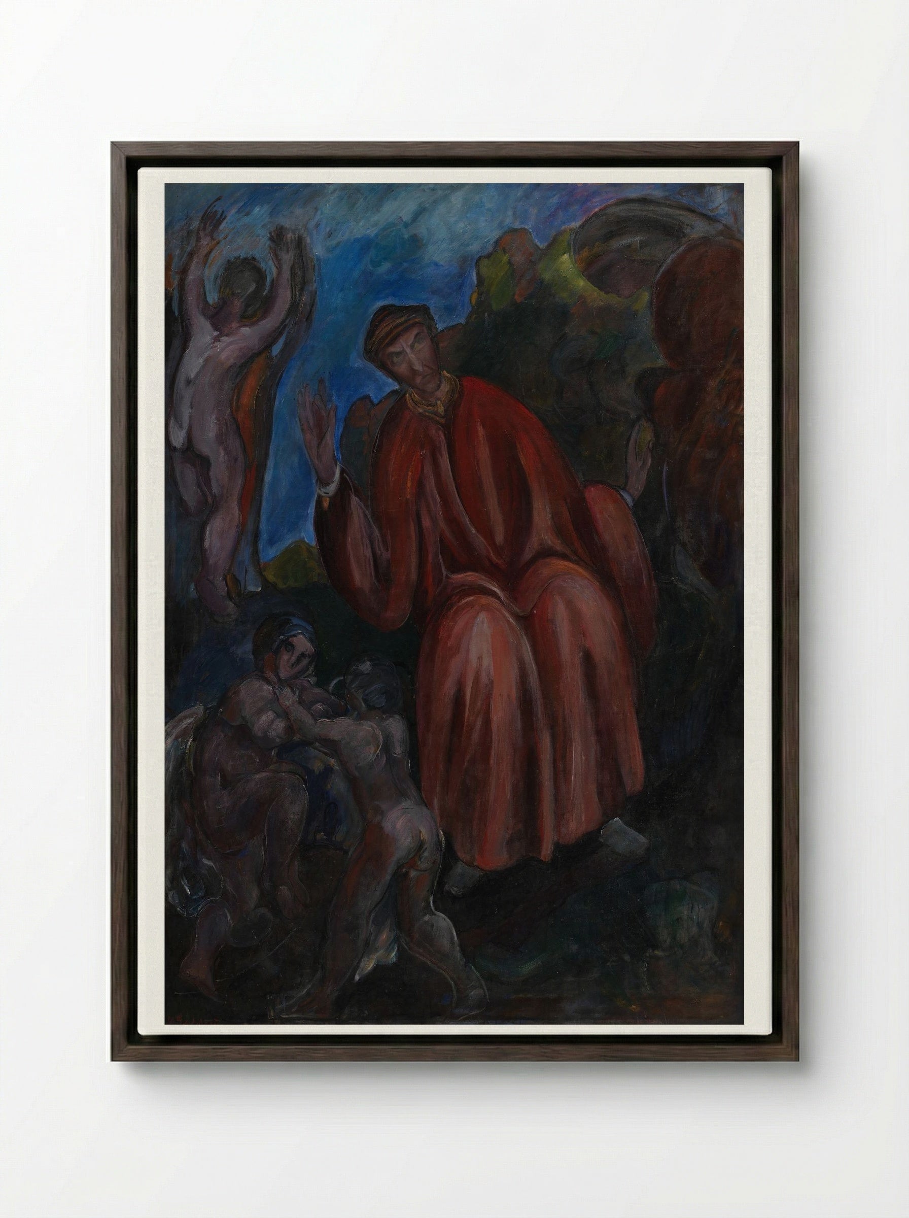 Dante. Prophets, Opus I - Jens Adolf Jerichau - Framed Canvas Dark Wood