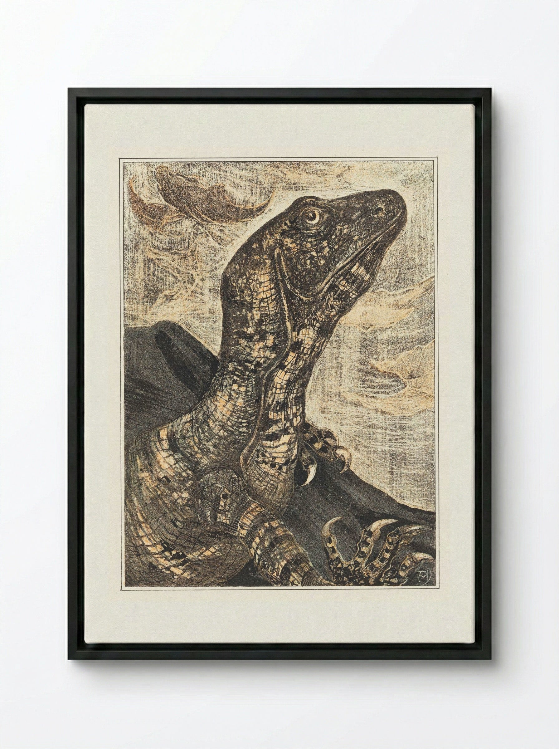 Leguaan (Monitor Lizard) - Theo van Hoytema - Framed Canvas Black